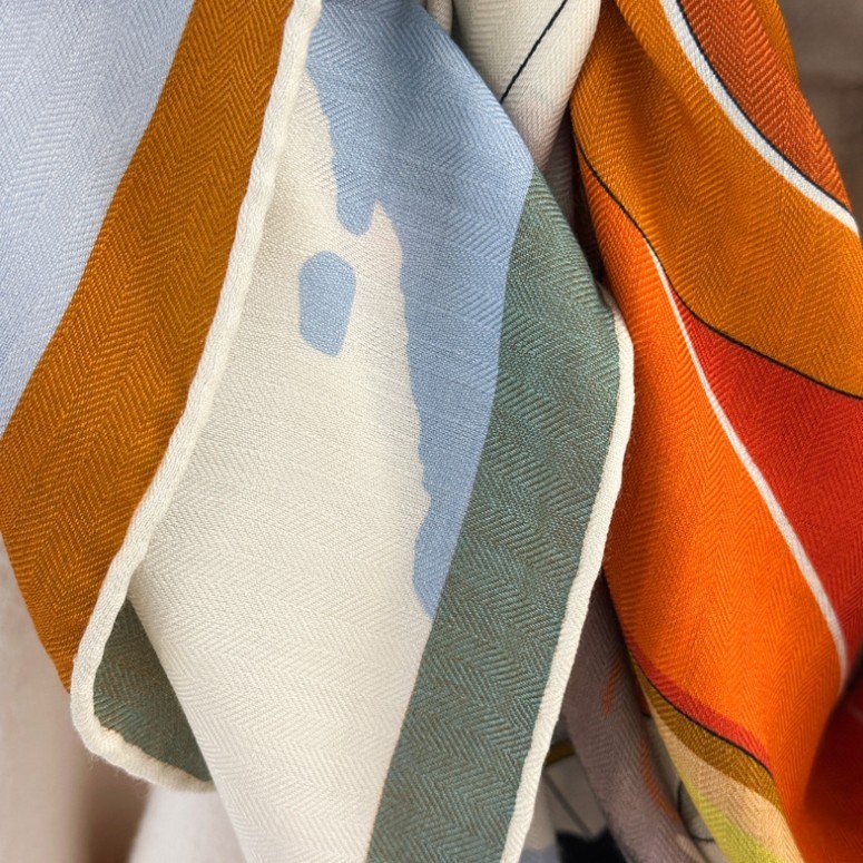 70% Cashmere 30% Silk Scarf Double face print Large WrapWomen Square Shawl 53″