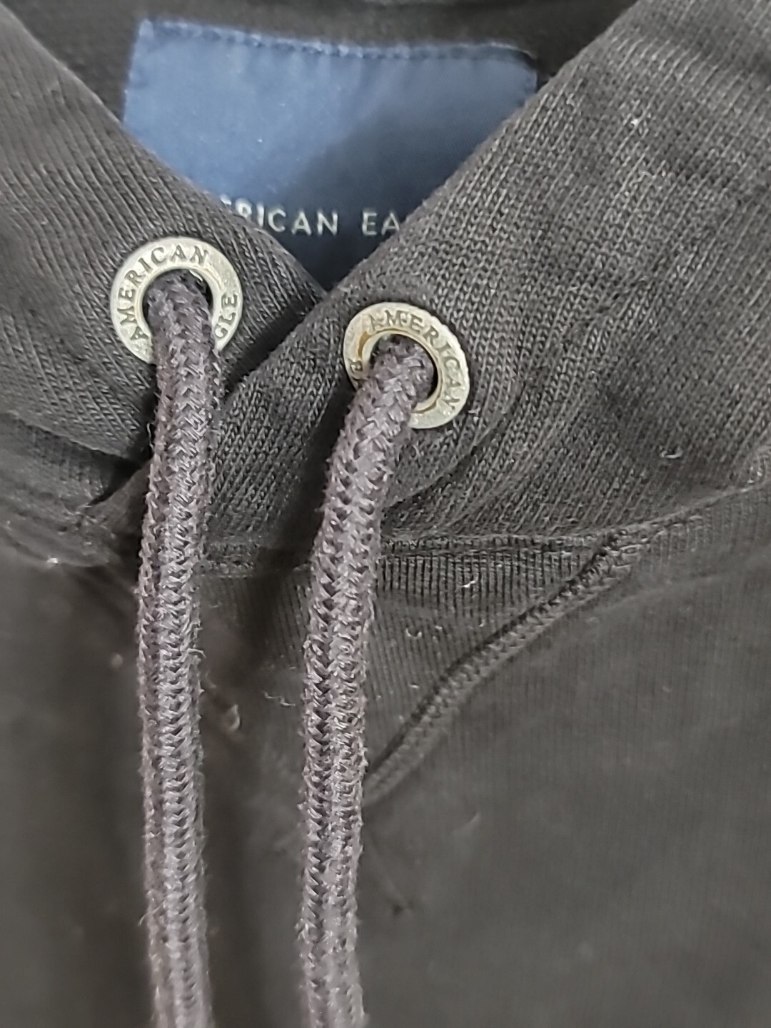VINTAGE American Eagle tightly woven cotton Hoodie Adult Small ( Black ) see pic