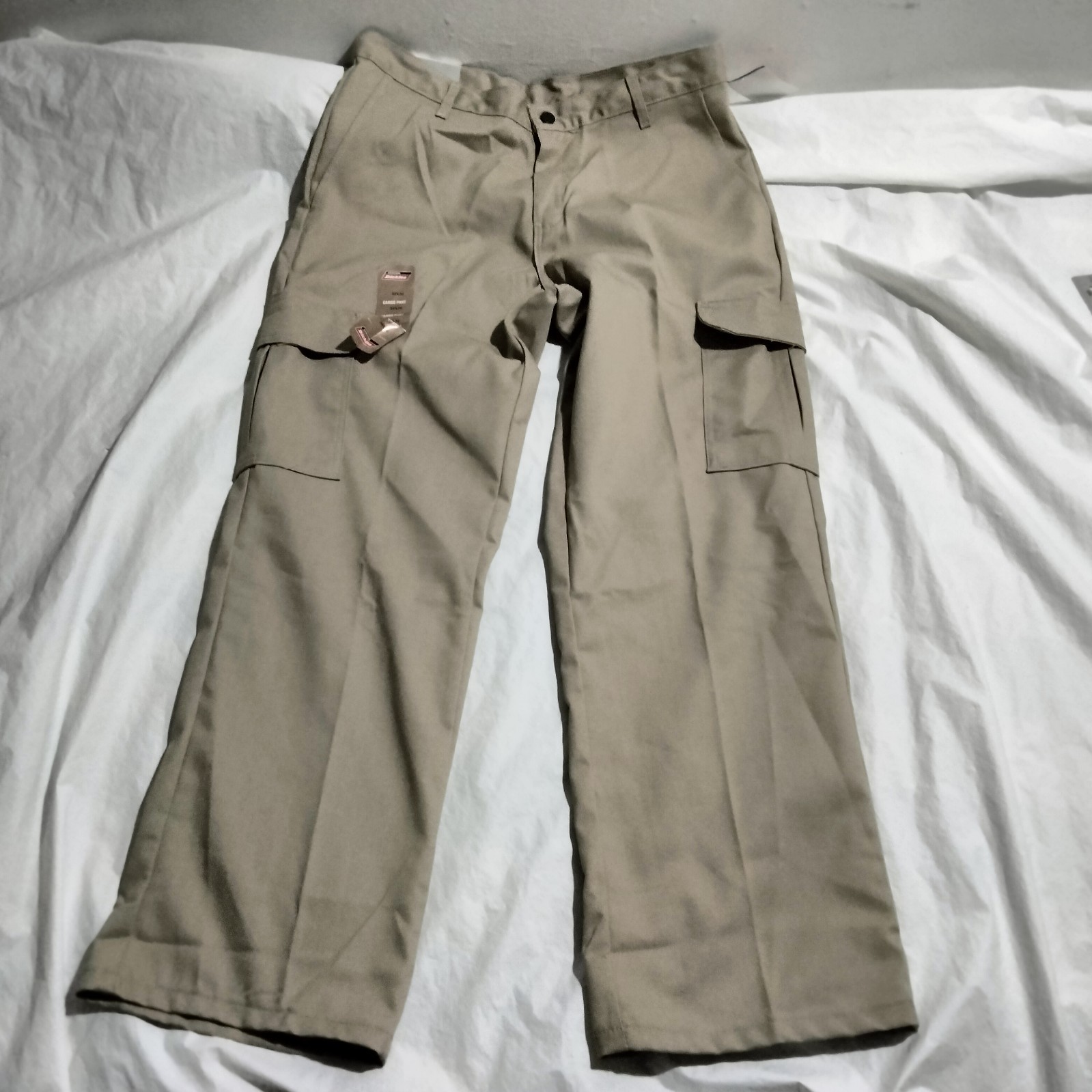 Genuine Dickies Mens Flex Relaxed Fit Straight Leg Work Cargo Pants Khaki 34×30