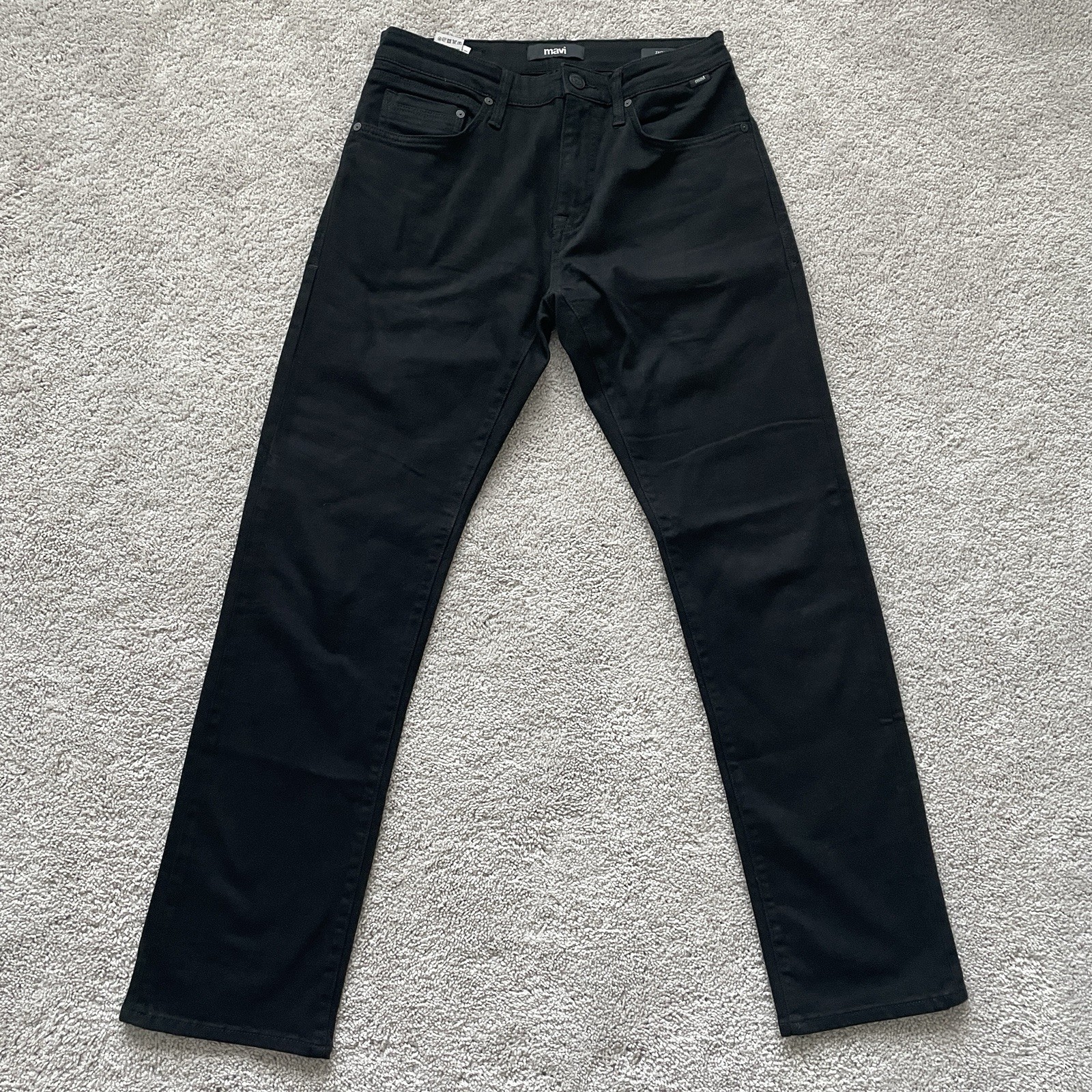 Mavi Men’s Zach Straight Leg Jeans Black 30×31 Cotton Blend Stretch Denim
