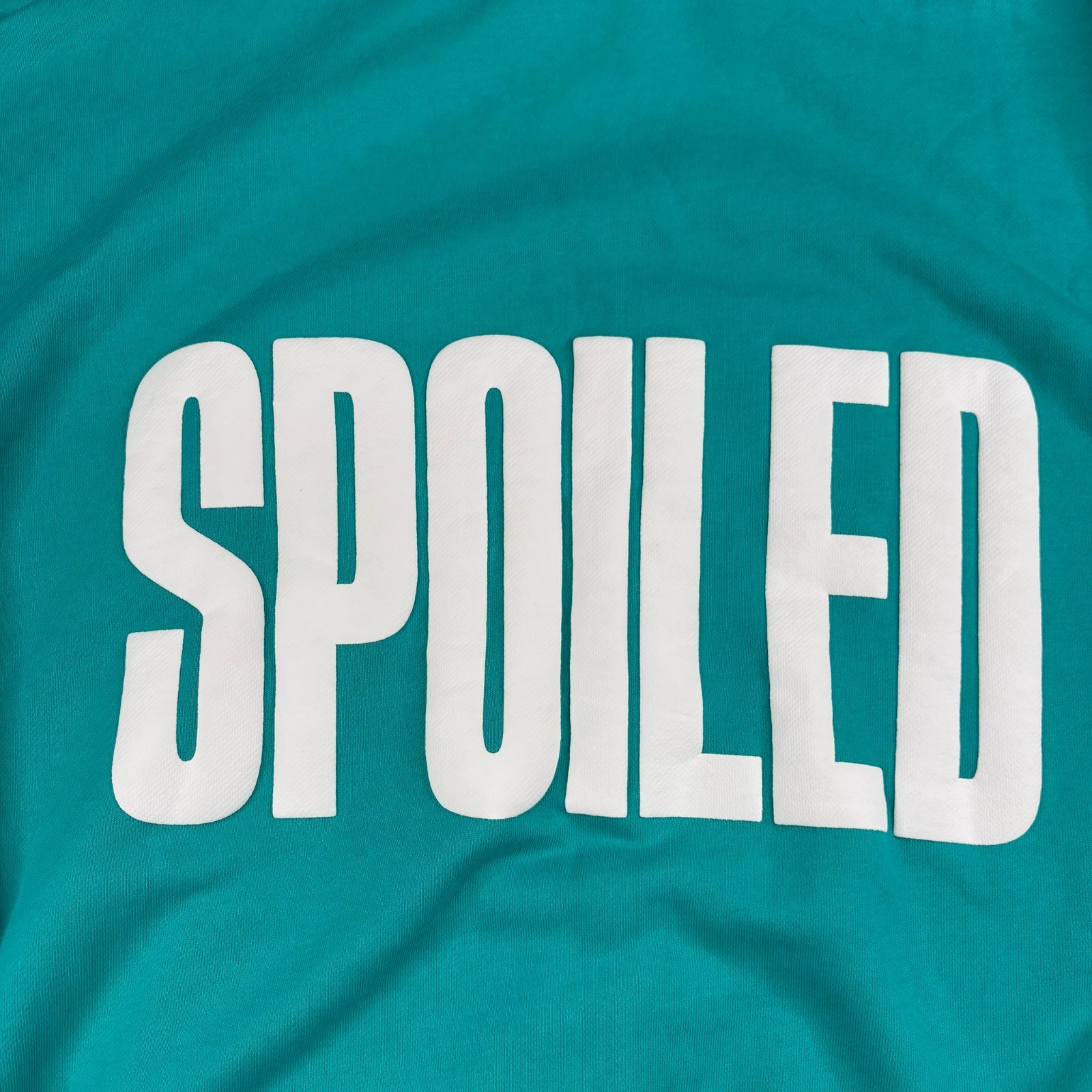 Jeremy Scott Mens Turquoise Blue Spoiled Child The Explorer Pullover Hoodie Sz L