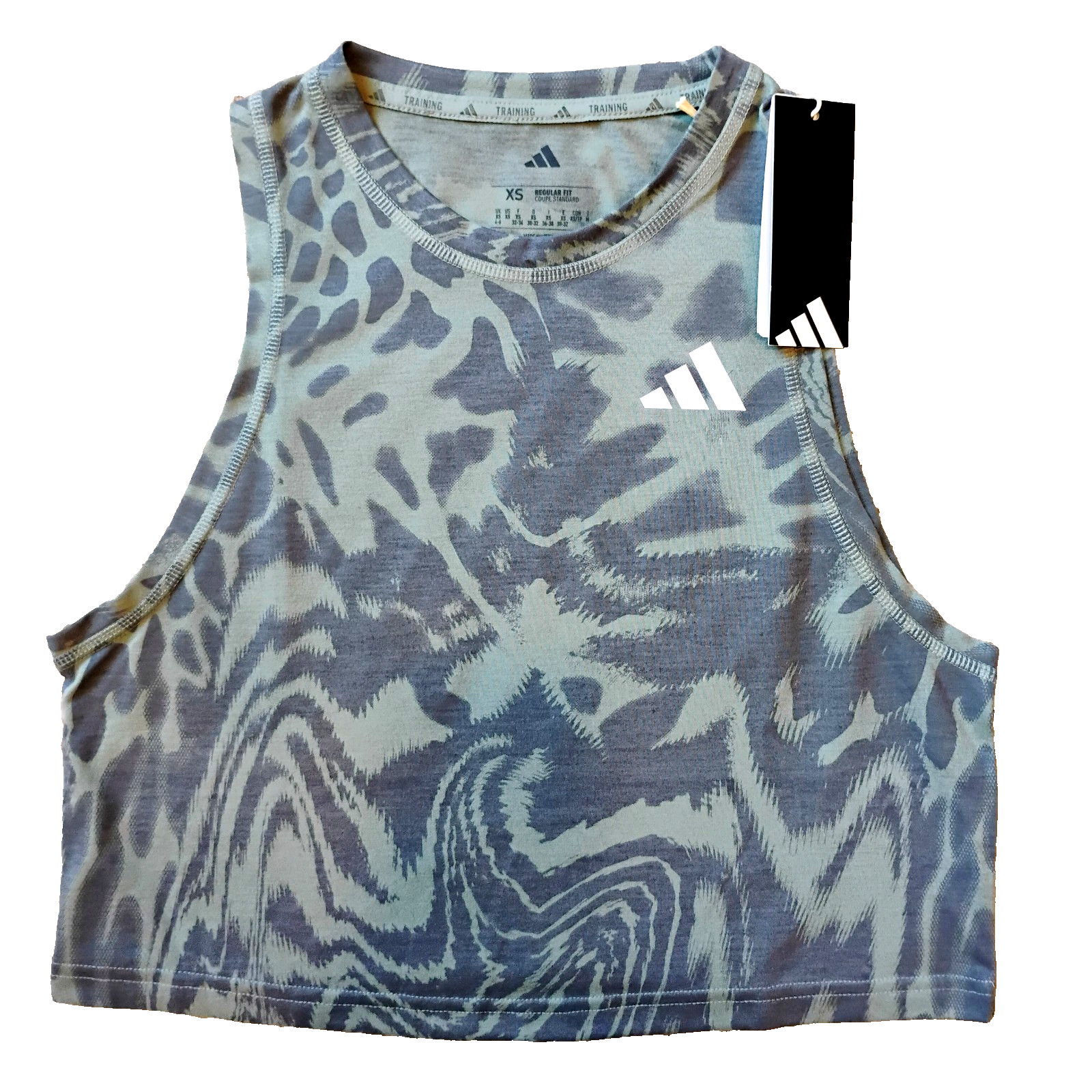 NWT XS Adidas WE MIN AOP TANK Active Gym Workout Cropped Tank Top NEW