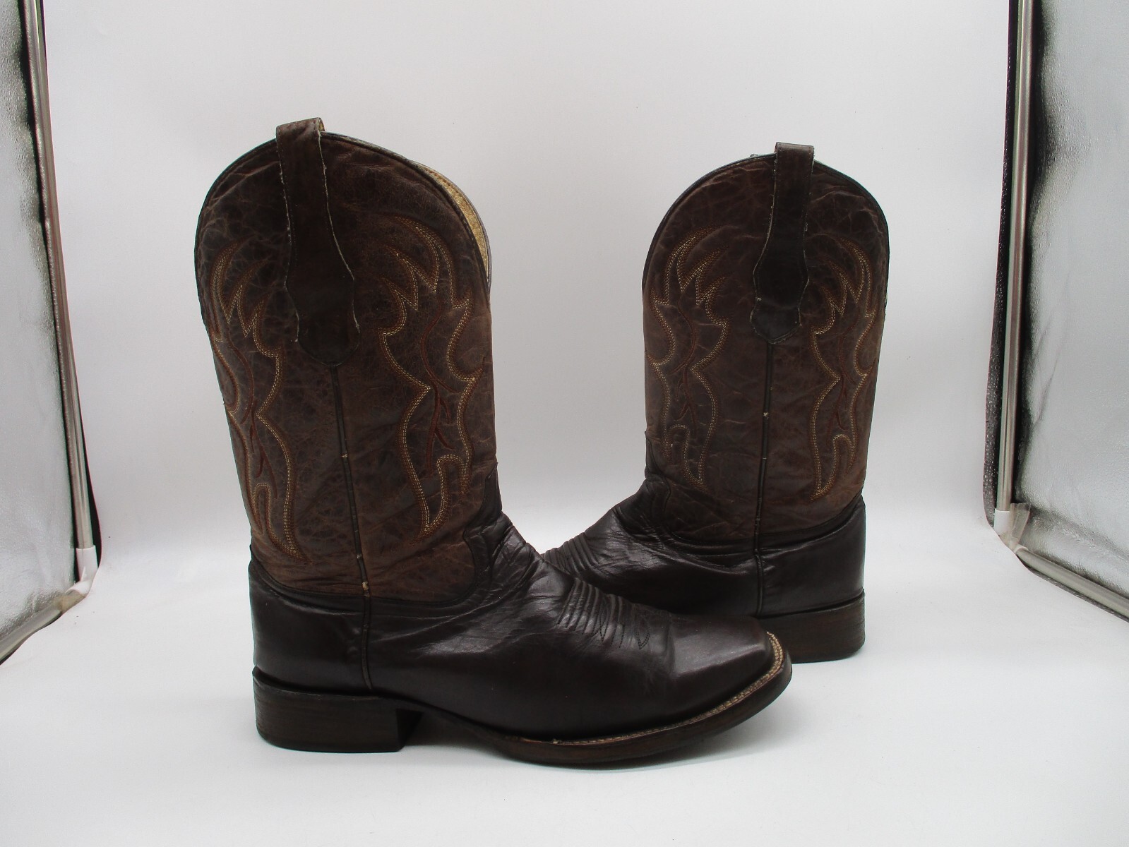 Circle G L5094 Brown Leather Square Toe Western Boots Women’s SZ 10 D