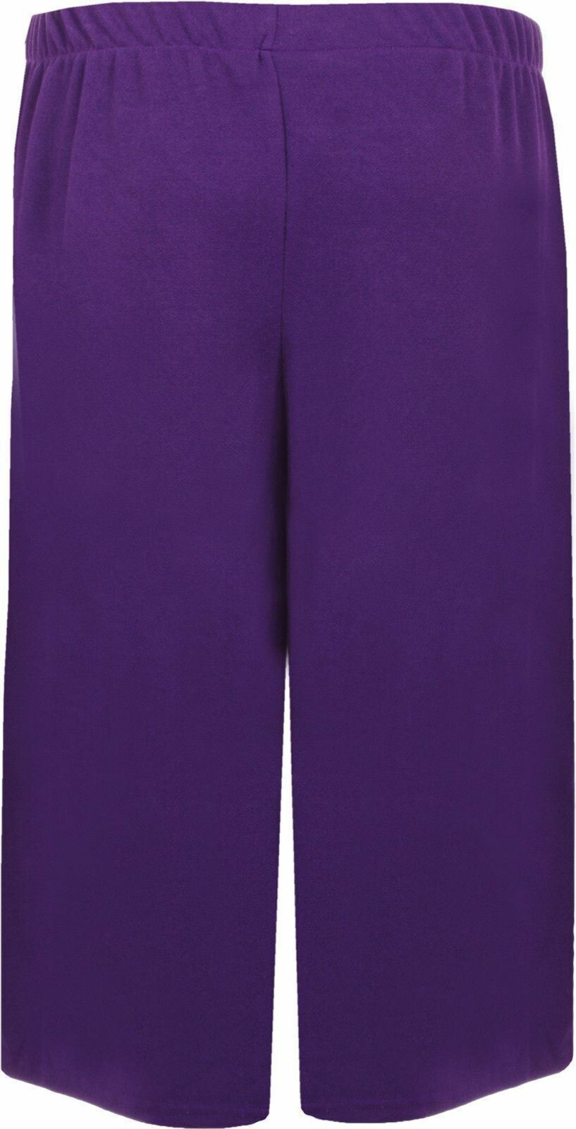 Womens Elasticated Stretch Print Wide Leg Ladies Culottes Shorts Plus Sizes 8-30