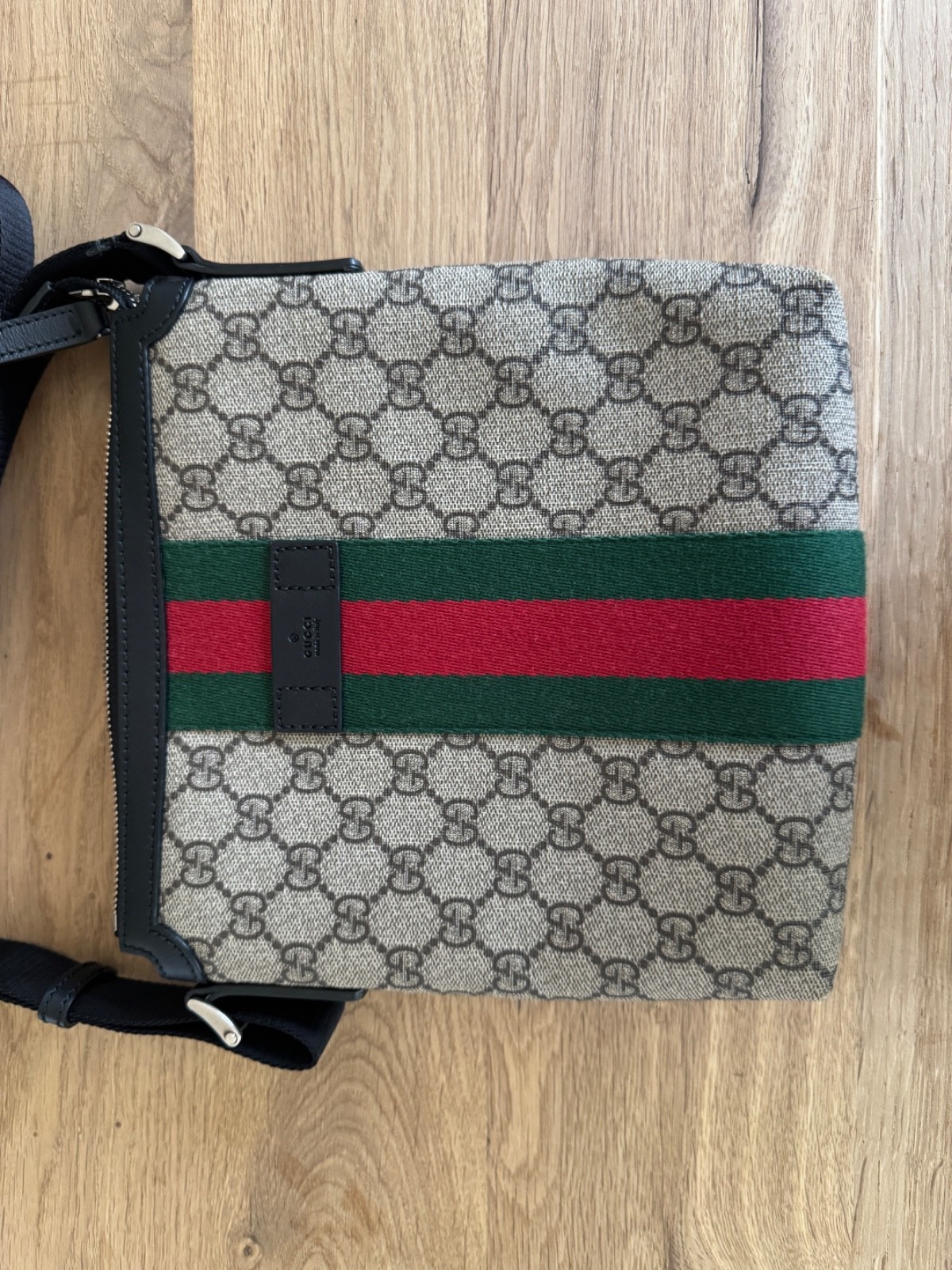 100% Authentic Gucci GG Supreme Monogram Web Messenger / Crossbody Bag