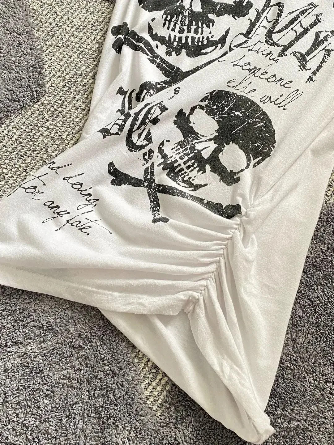 Y2K Grunge Emo Alt Punk Fitted Graphic Top 2000s Slim Fit Tee Womens Shirt S-XL