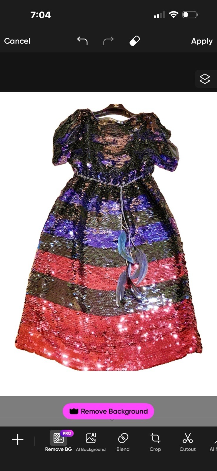 11K Louis Vuitton Red Sequin Stripe Party Dress Feather Belt Set 36 38 4 6 S M