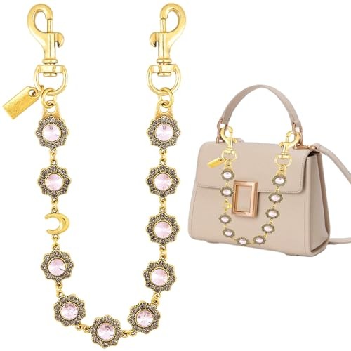 Gold Bag Chain Vintage Flower Bag Strap Chain Extender Gold Charms Exquisite