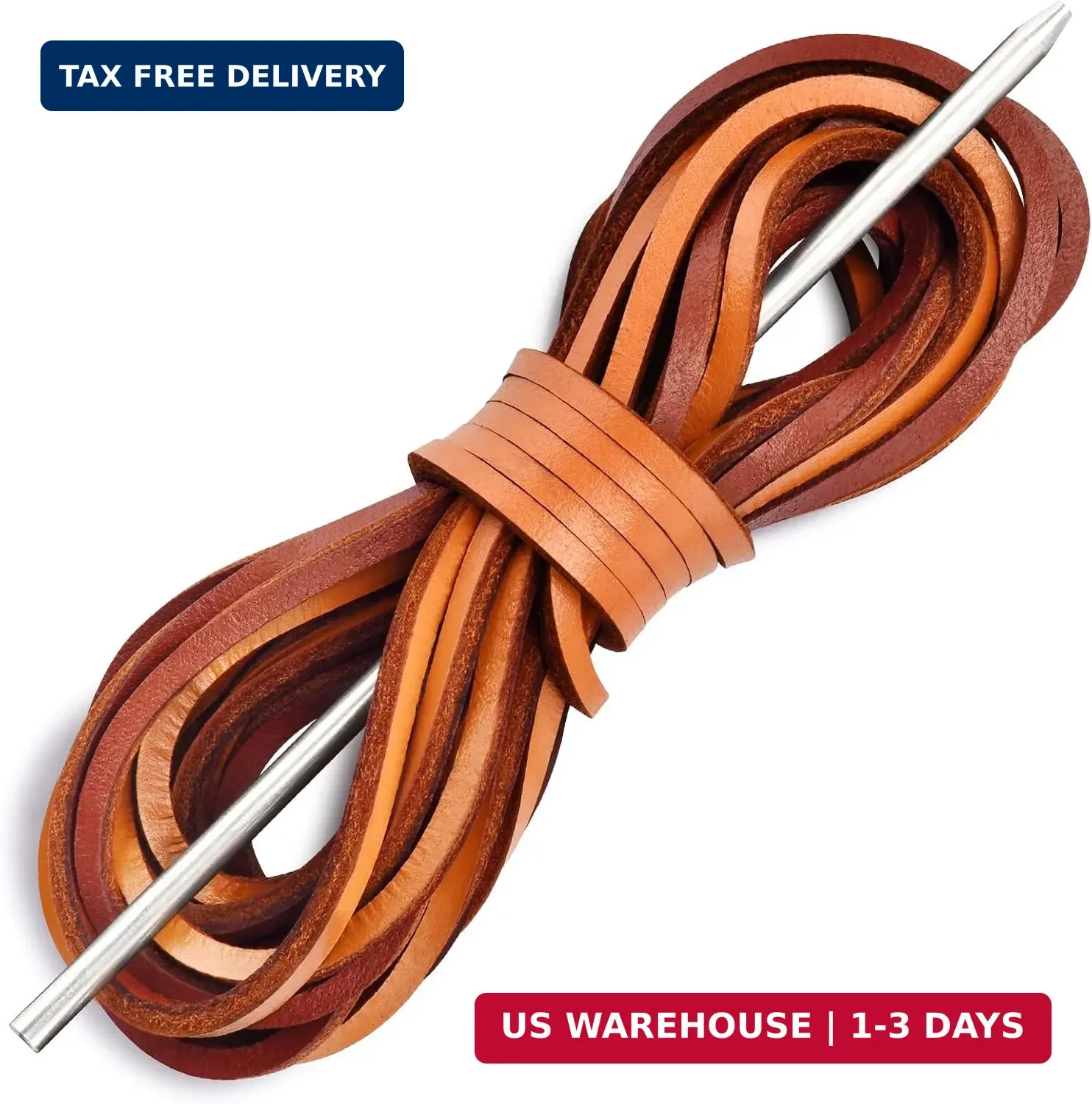 Leather Shoelace Boot Lace Boat Shoe Lacing Kit – 72 Inches Long 3.2mm (1/8″) Wi