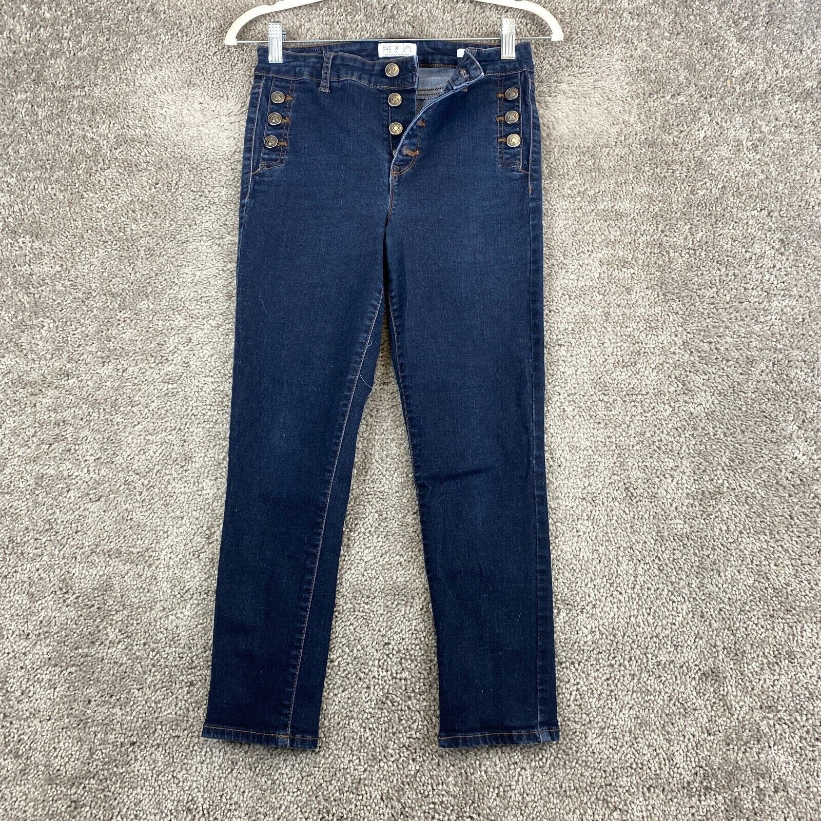 Sophia Vergara Rosa Blue Skinny Sailor Stretch Jeans Size 6 NWT