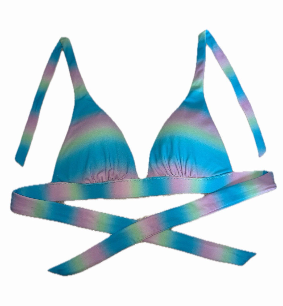 Victoria’s Secret Ombre Halter Triangle Bikini Top S Cup Adjustable Strap