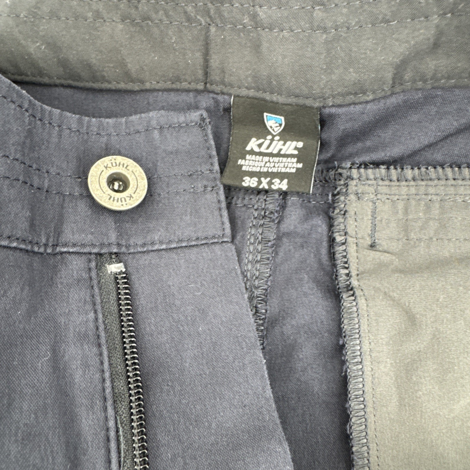 Kuhl Resistor Lite Chino Pants Men 36×34 Navy Blue Stretch Hiking Commuter