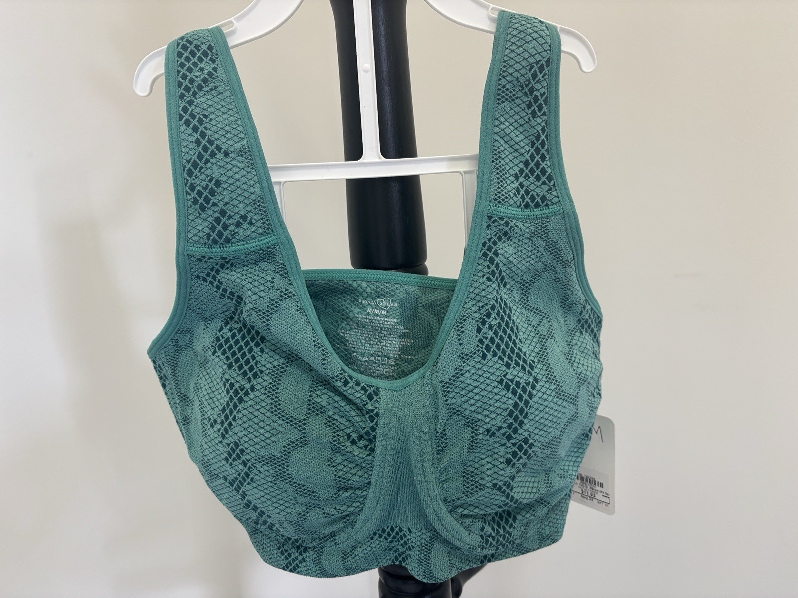 Goddess Sport Non-Wired Bra Teal Snake Print Support – Size [M]