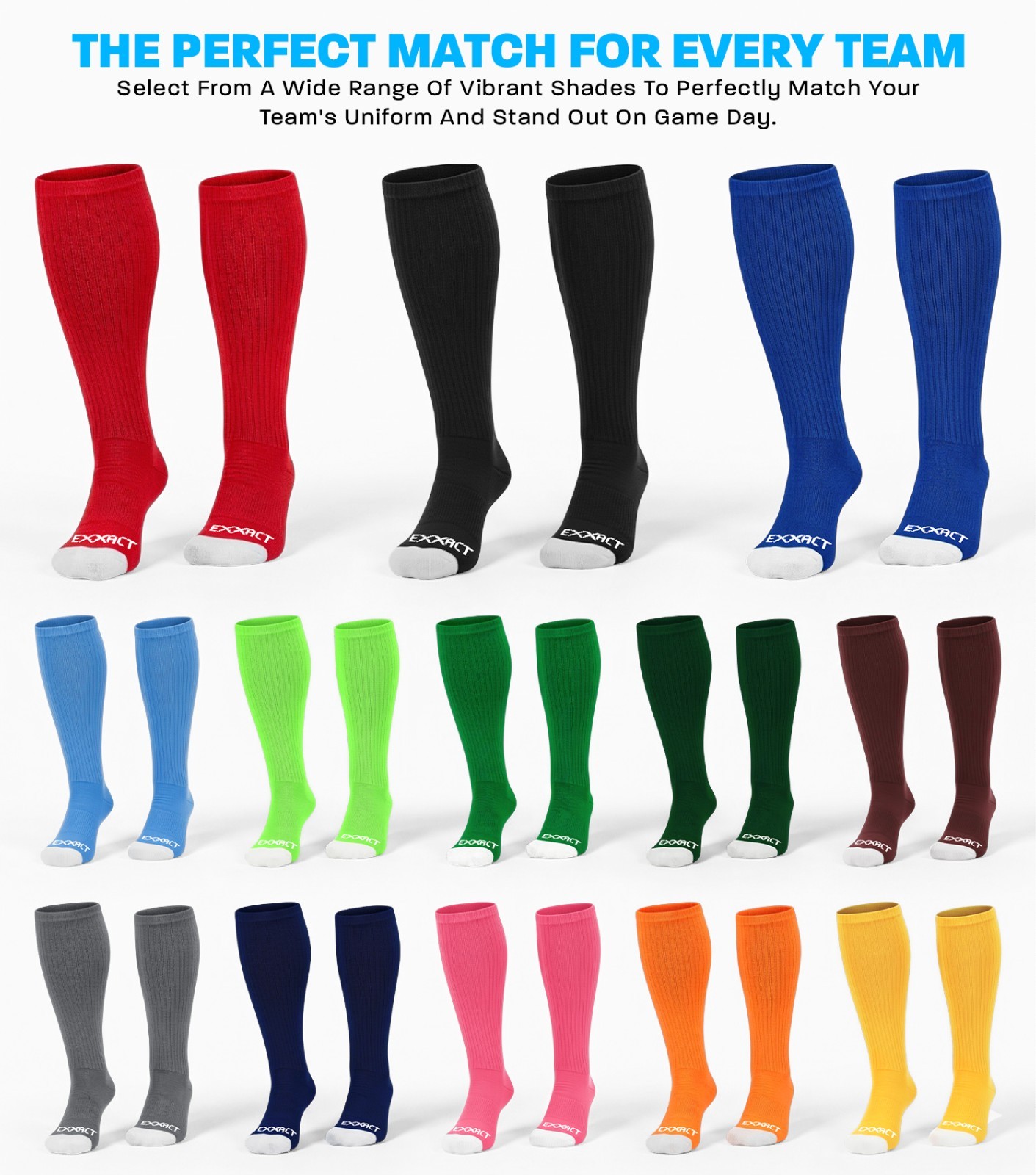 Exxact Sports Baseball Socks Over The Calf Athletic Tube Socks Youth -Adult