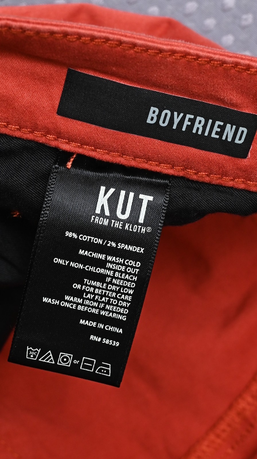 KUT From The Kloth® 98% Cotton 2% Spandex Boyfriend Jeans Size 18W Red