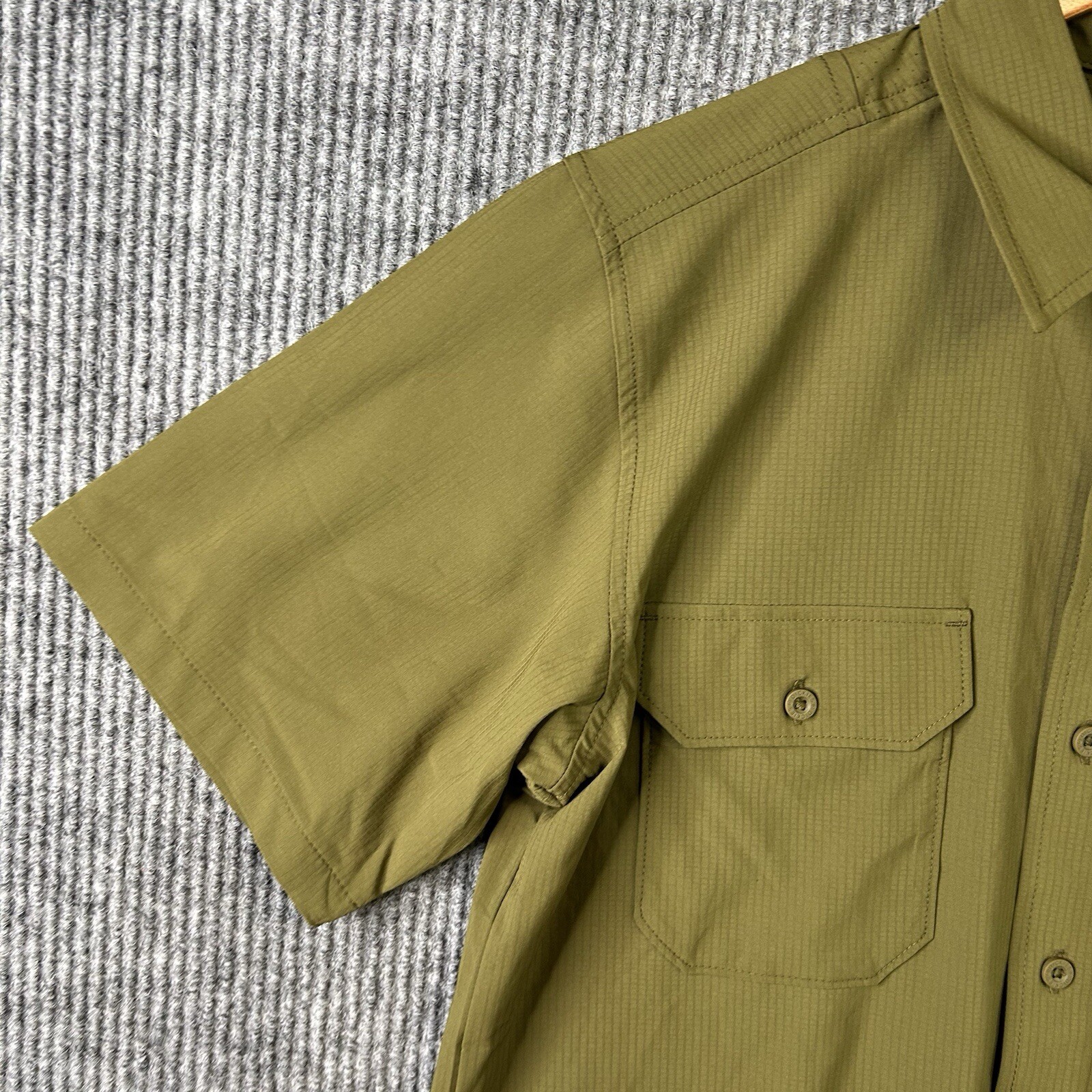 Dickies Button Shirt Mens Medium Temp IQ Green Performance Work