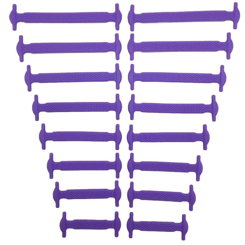 16Pcs Easy No Tie Shoelaces Elastic Silicone Flat Lazy Shoe Lace Strings Adult