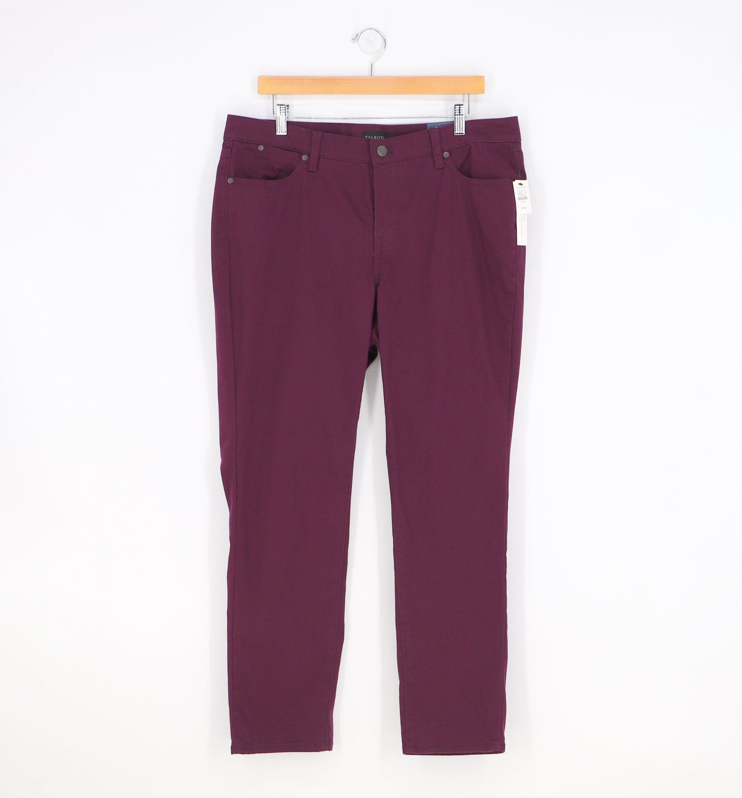NWT TALBOTS Slim Ankle Jeans Burgundy Size 14W