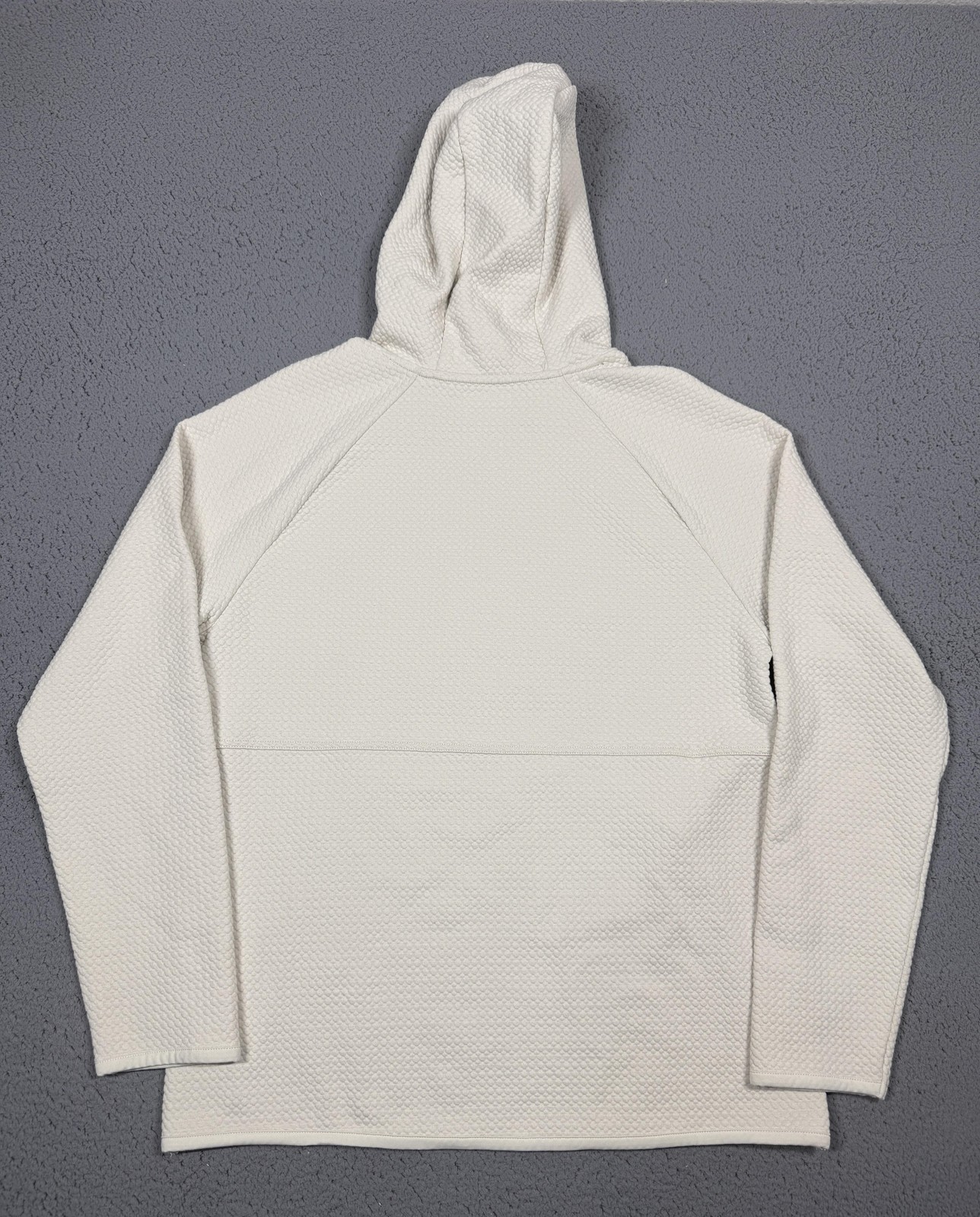 NWT FLX Premium Hoodie Mens Medium White Stretch Pullover Zip Pockets Sahara WND