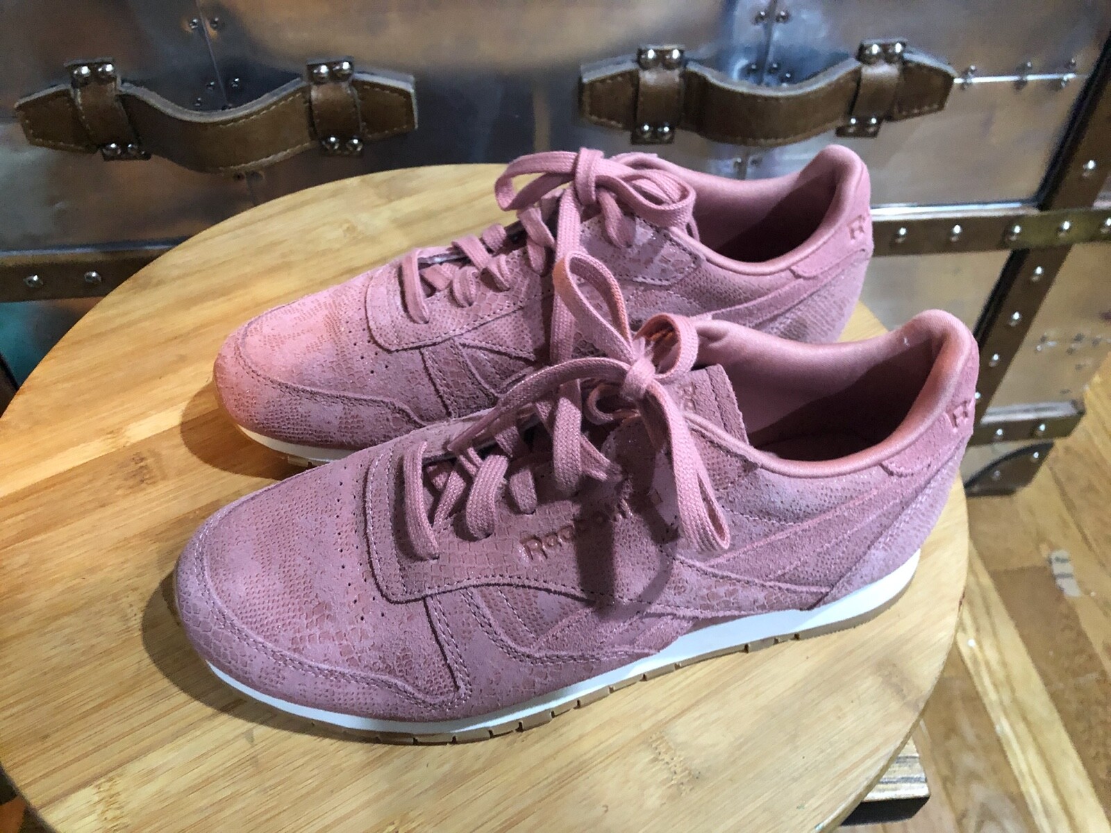 Reebok Classic Leather Clean Exotics Shoes Sandy Rose Chalk Gum BS8226 US 8
