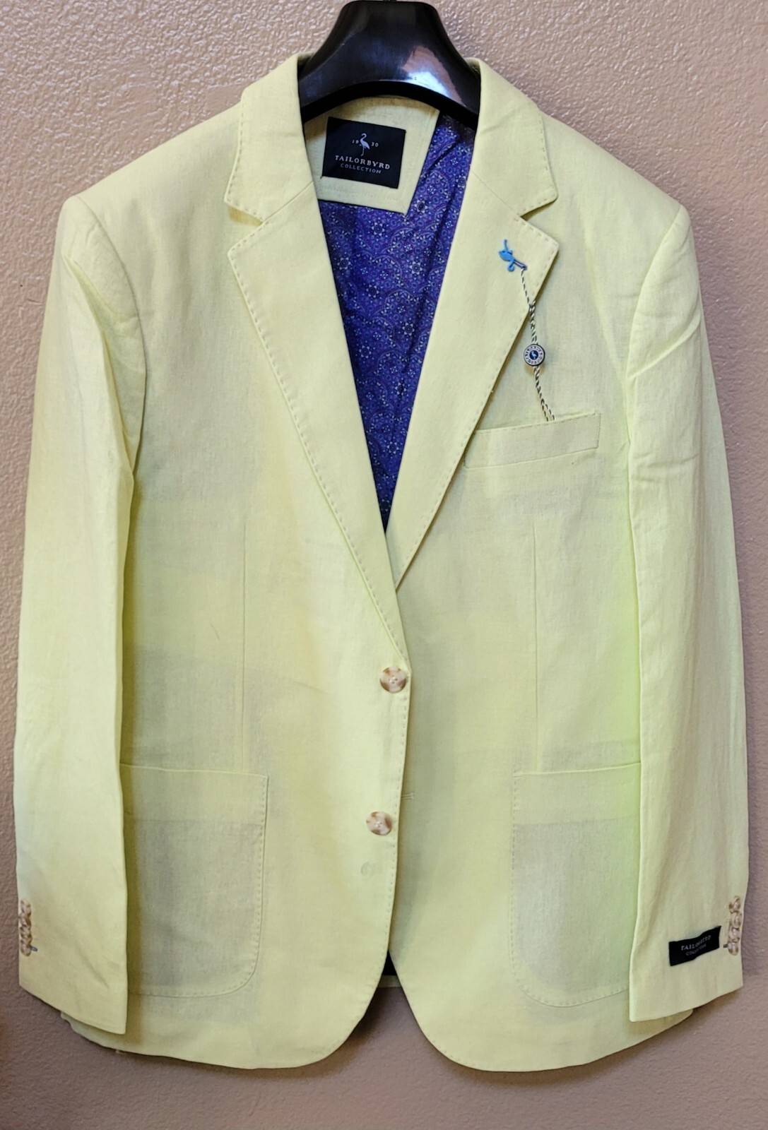 NEW TAILORBYRD $325 CLASSIC FIT LINEN BLEND BLAZER SPORT COAT, 44R