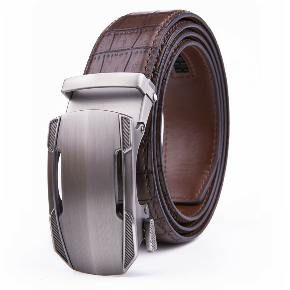 Men’s Belt Leather Ratchet Dress Belts One Size 46″,Cut By Yourself