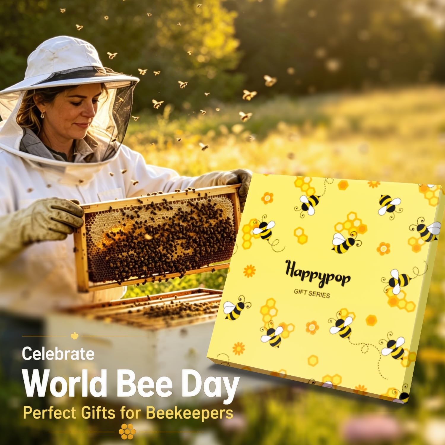 HAPPYPOP Bee Gifts for Women – Bumblebee Yellow Socks for Nature Lovers Teens…