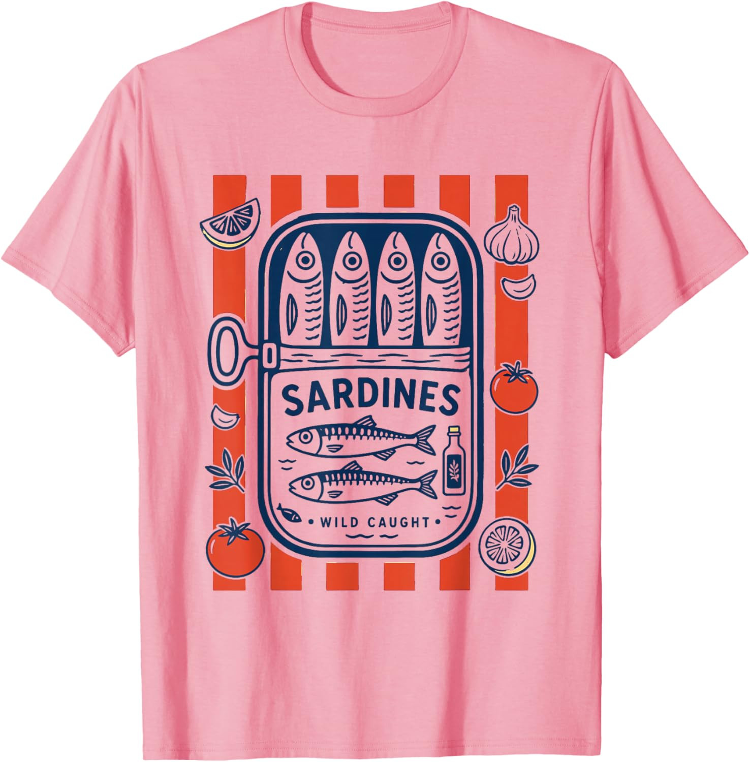 Vintage Sardine Tinned Fish Retro Coastal Sardine T-Shirt