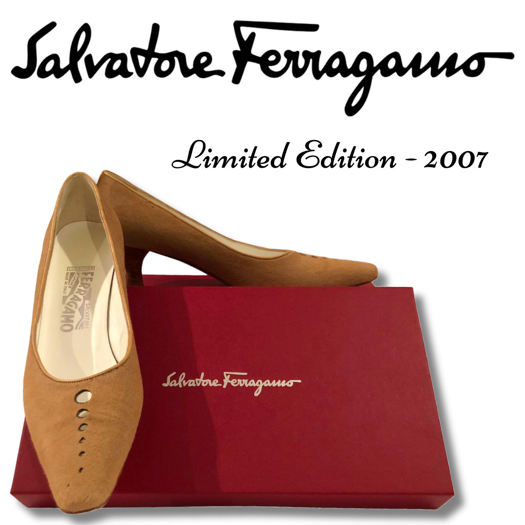 SALVATORE FERRAGAMO !BRAND NEW! Limited Edition 2007 Tan Pony Hair Pumps