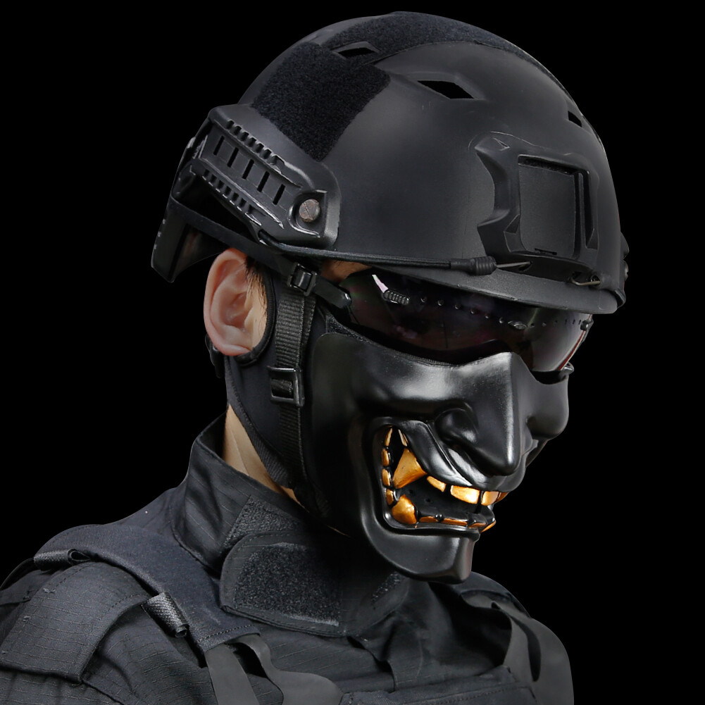 Tactical Airsoft Half Face Mask Evil Demon Monster Protective Mask for Halloween