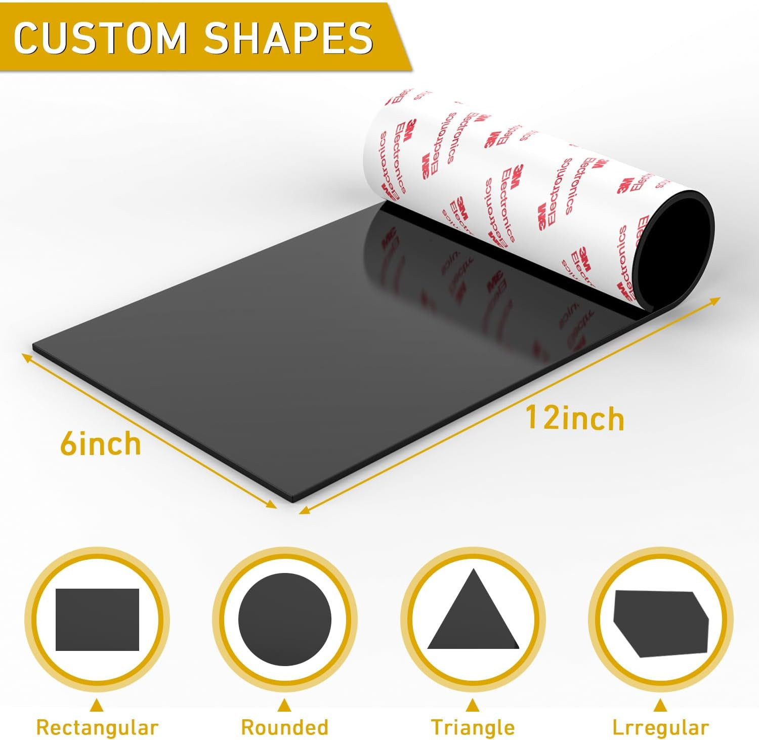2 pcs Anti-Slip Pads Silicone Rubber Plastic Pads 150x300mm 3M Self-Stick Adhesi