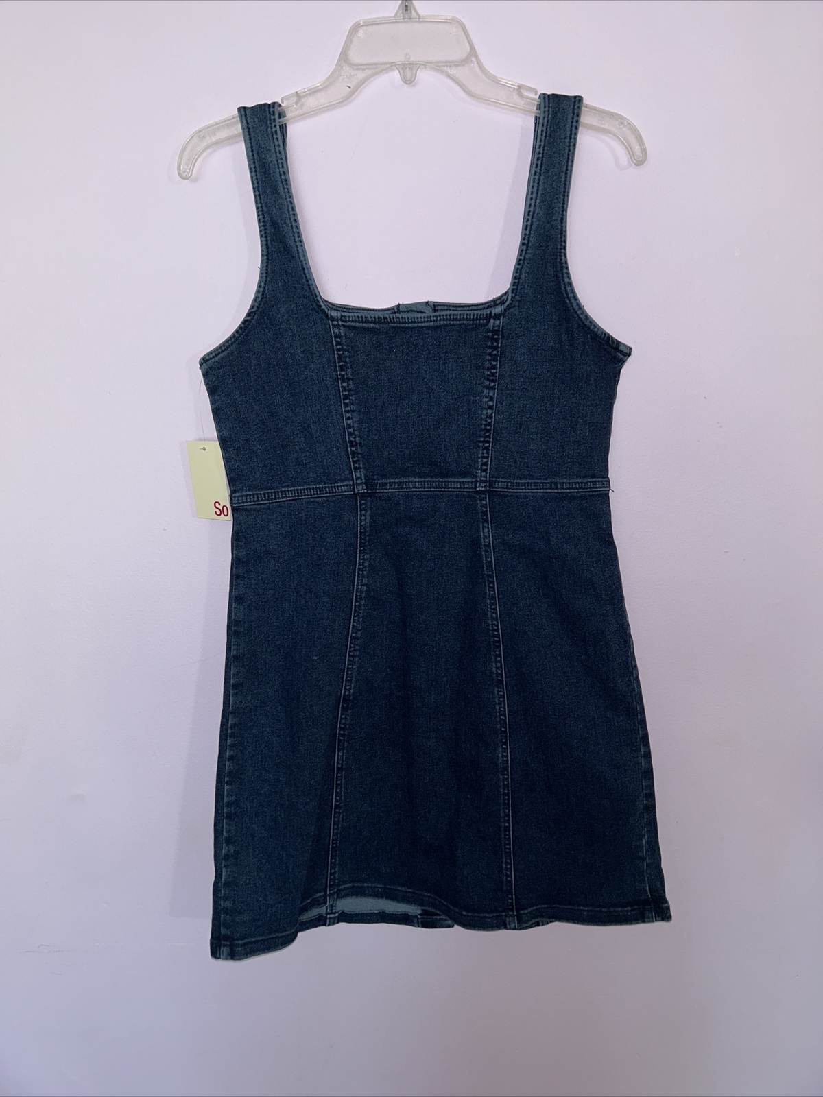 So Brand Blue Jean Denim Sleeveless Buttun up Dress Junior Size Large Nwt
