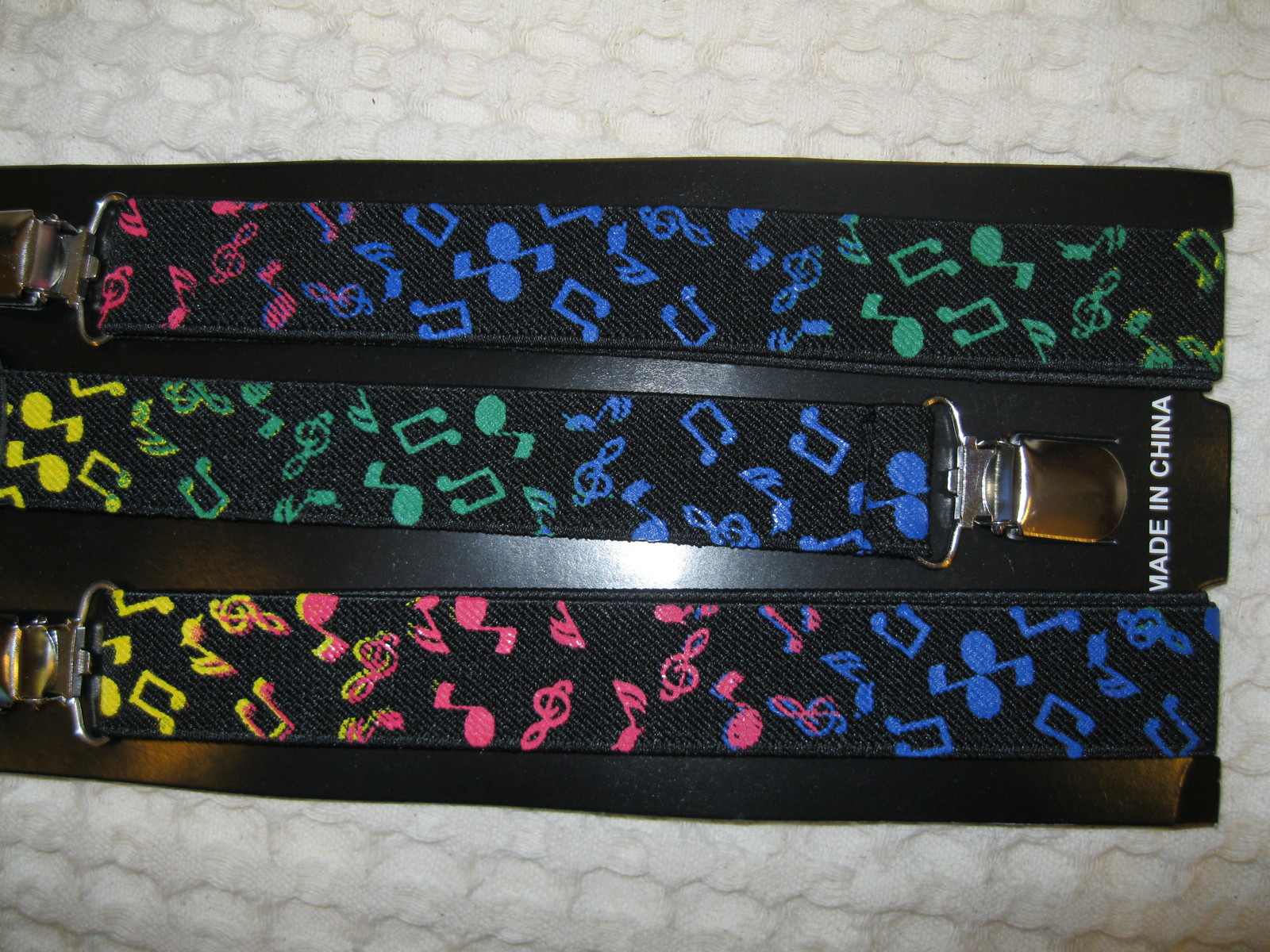 Unisex Multi Color Musical Notes&Symbols Print Y-Back Style Back suspenders-New!