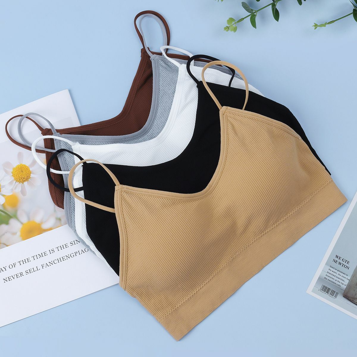Womens Seamless Low Back Bralette Bra Solid Colors Stretchy Crop Top M-XL