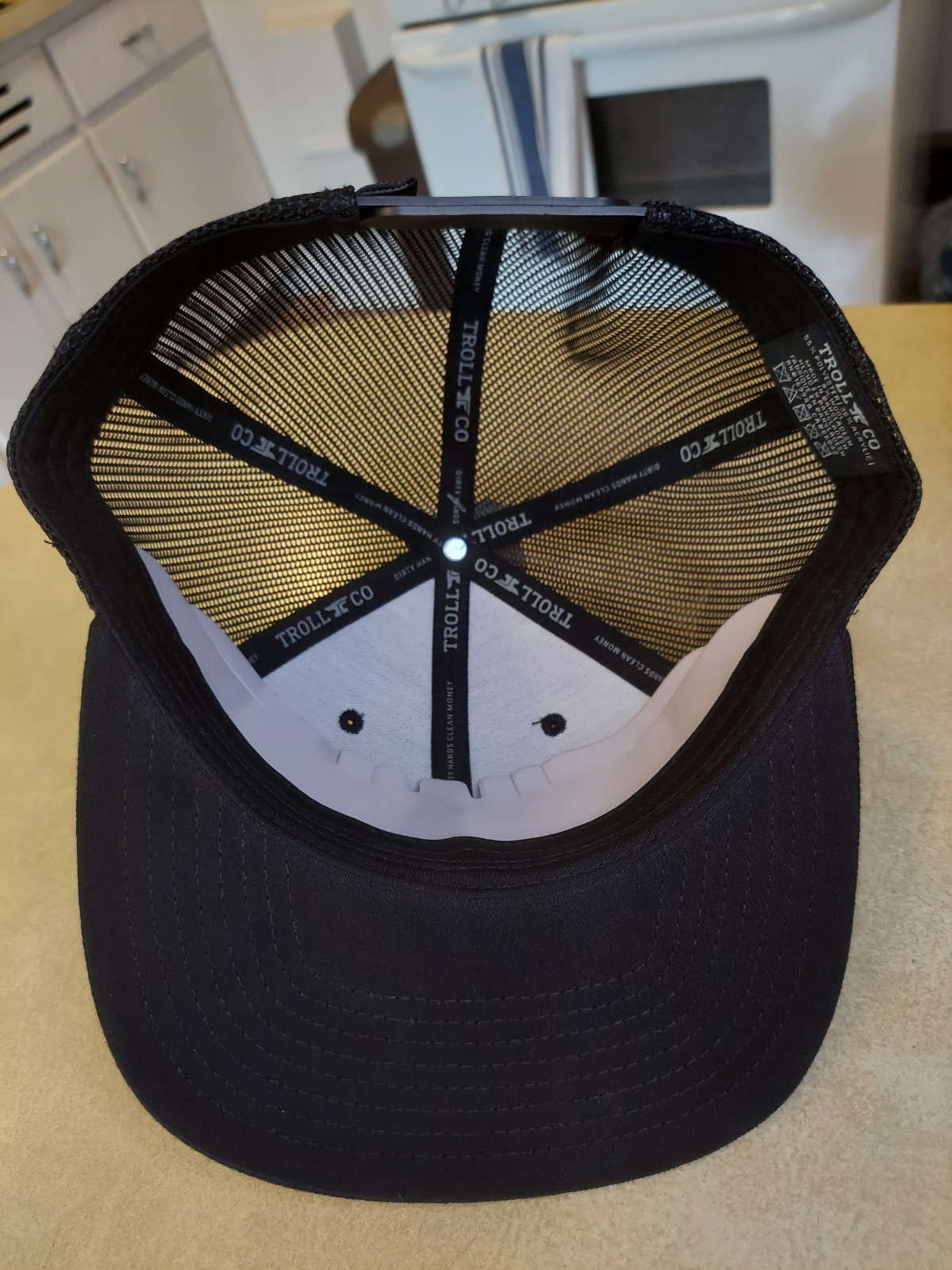 Dirty Hands Clean Money Troll Co Mesh Snapback Trucker Ball Cap NWT