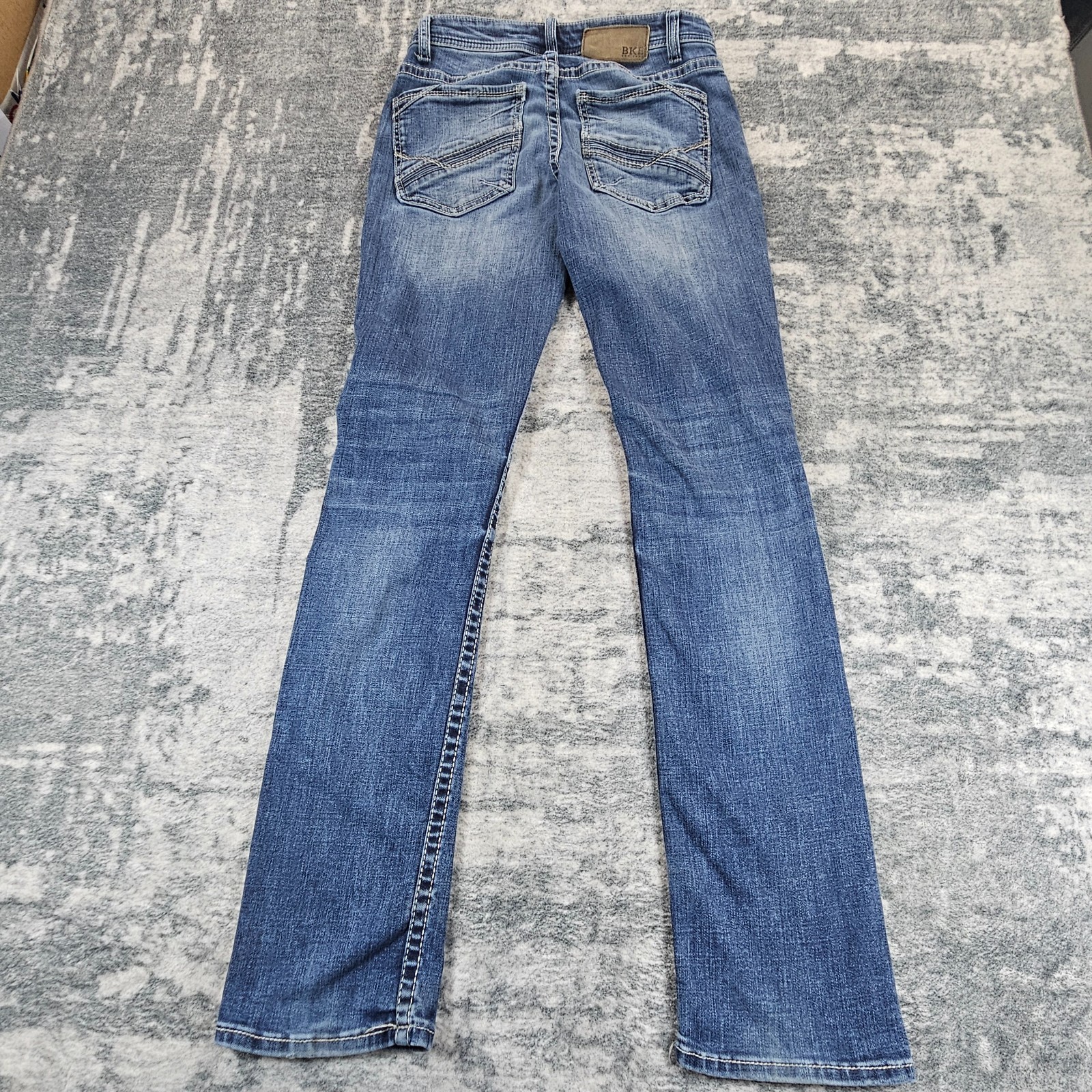 BKE Alec Jeans Mens 28×32 Blue Straight Medium Wash Denim Low Rise Whiskers