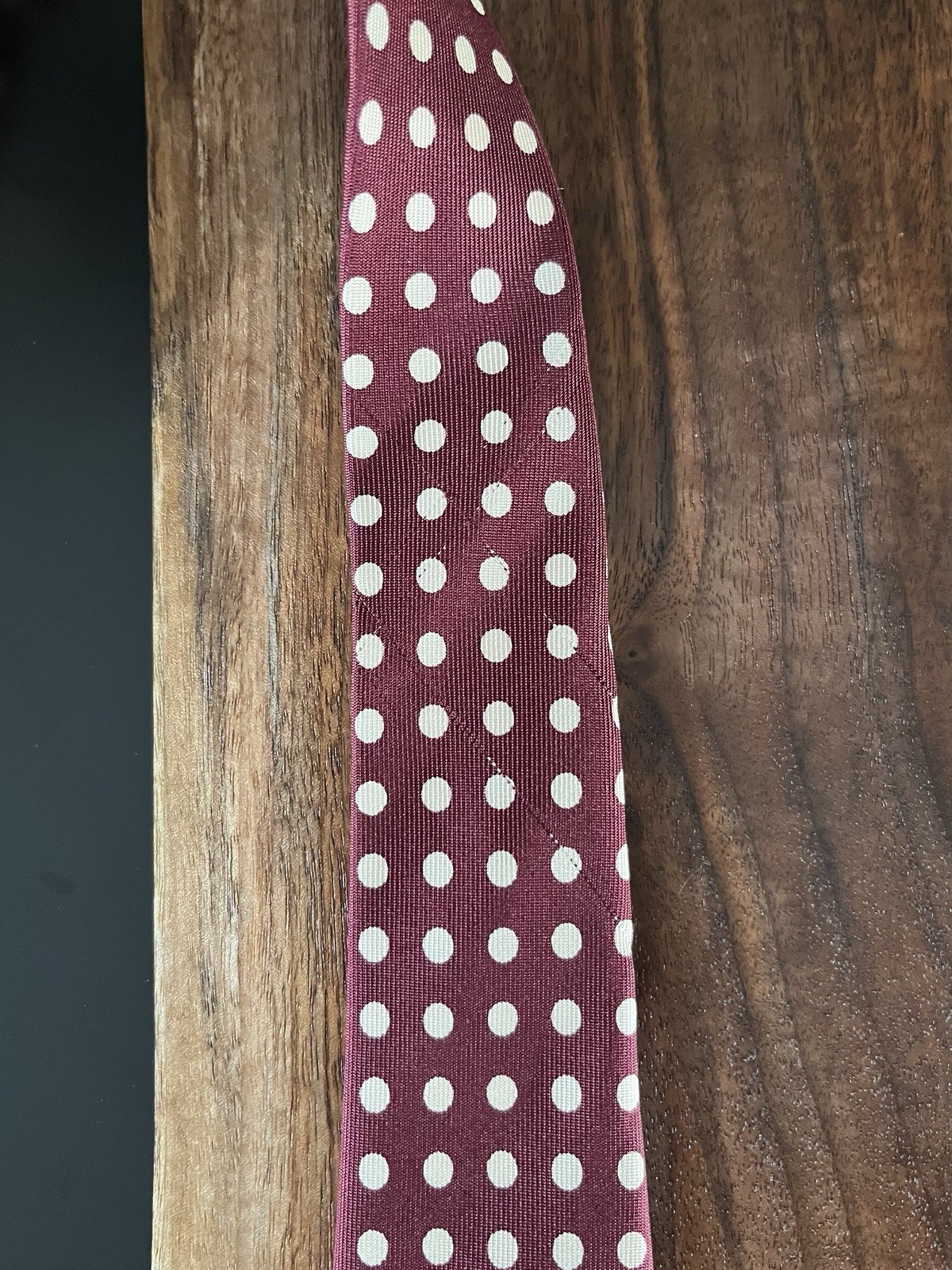 Vintage 90s Ralph Lauren Purple Label Silk Tie Polka Dot Made In England 3.5″