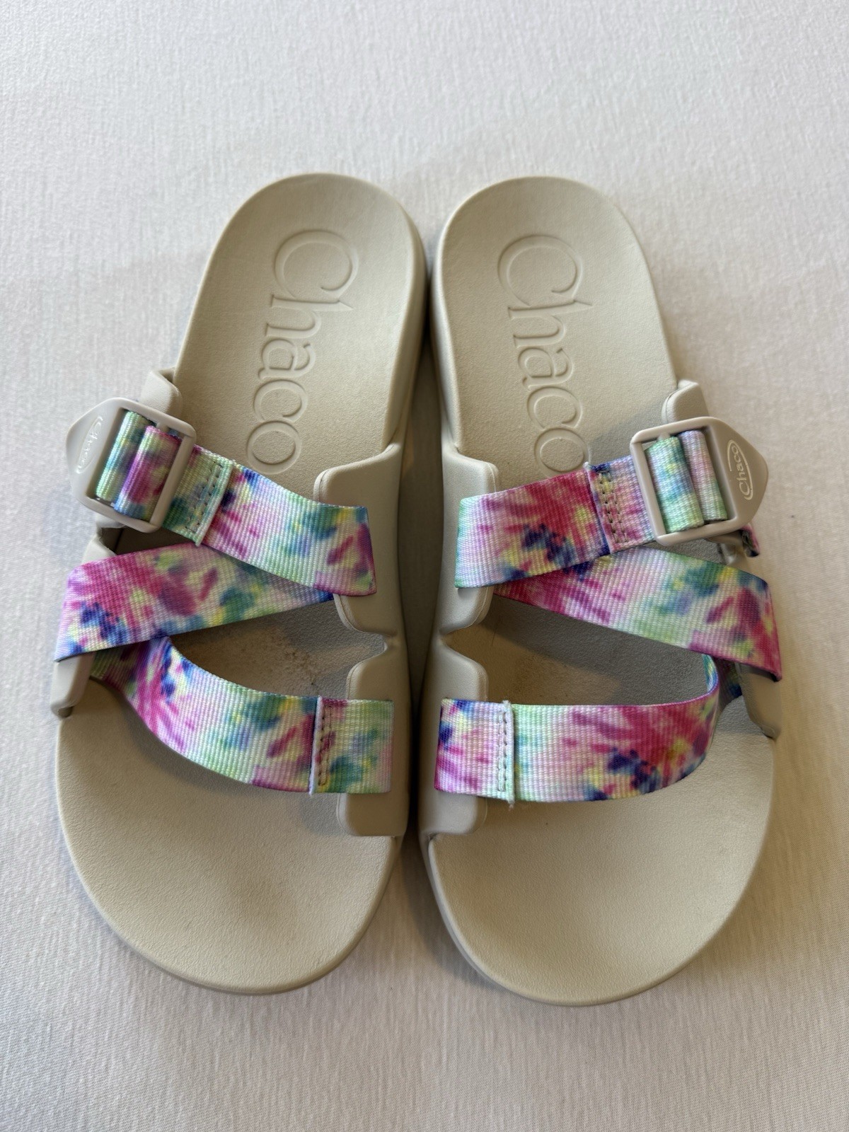 CHACO Chillos Slide Tie Dye Sandals, Adjustable Strap, Women’s Size US 11