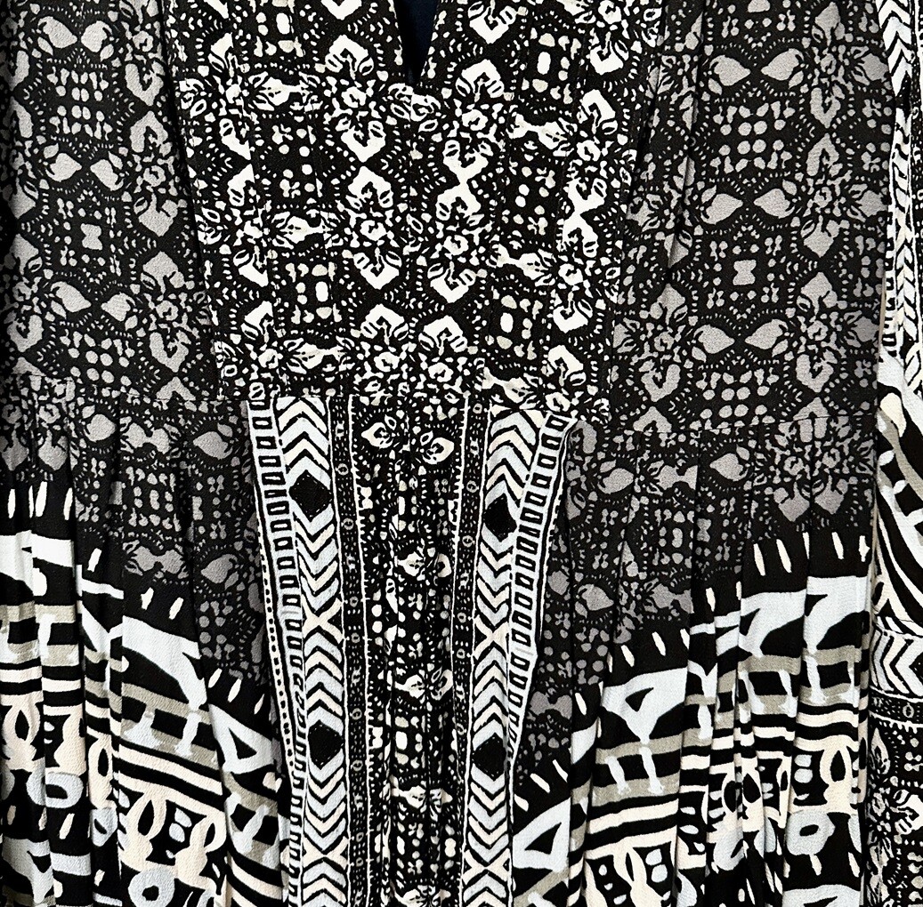 Free People Tegan Printed Cutout Dress , Size-6