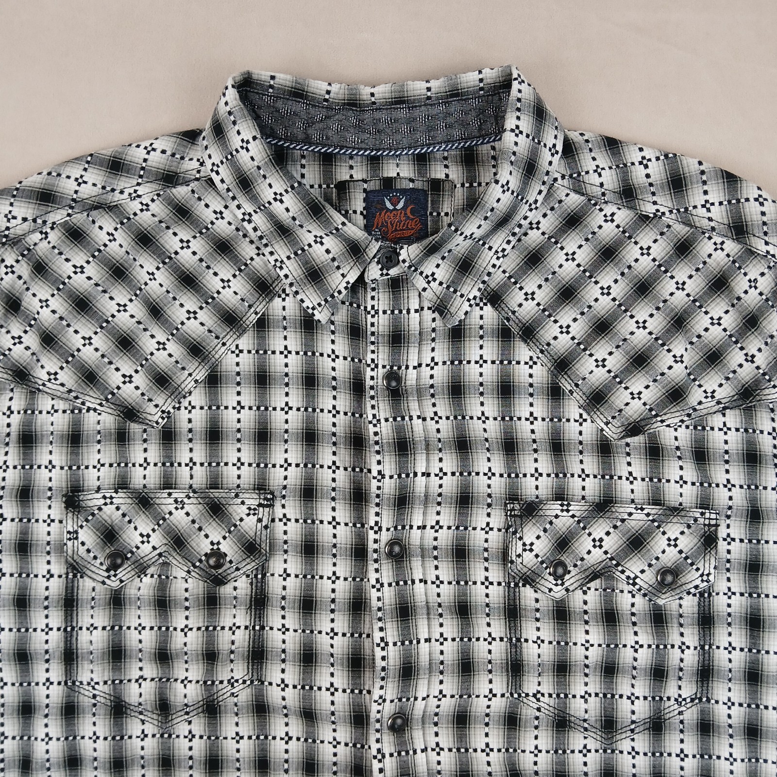 Moon Shine Spirit XXL Mens Shirt Western Cowboy Yarn Thread Pearl 26×29 Sawtooth