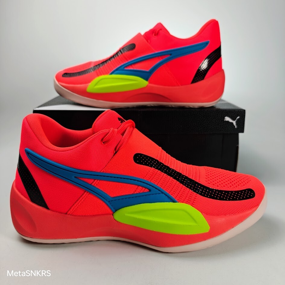 Puma US 16 Men’s Orange Black Blue Yellow Rise Nitro Basketball 377012 04 New