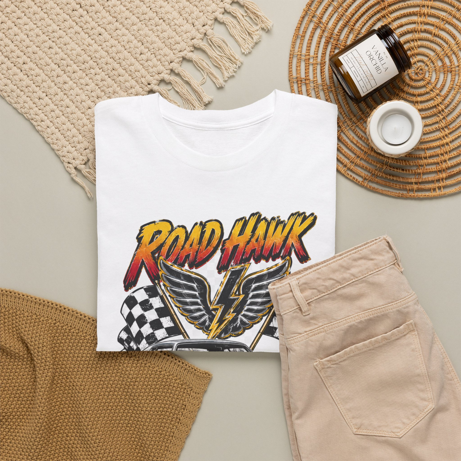 Road Hawk 1979 Classic Muscle Car Racing Graphic T-Shirt