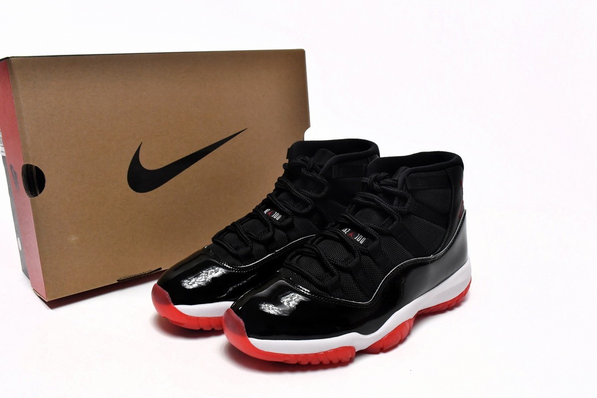 Nike Air Jordan 11 Retro Bred 2019 378037-061 Black Varsity Red Men’s Shoes