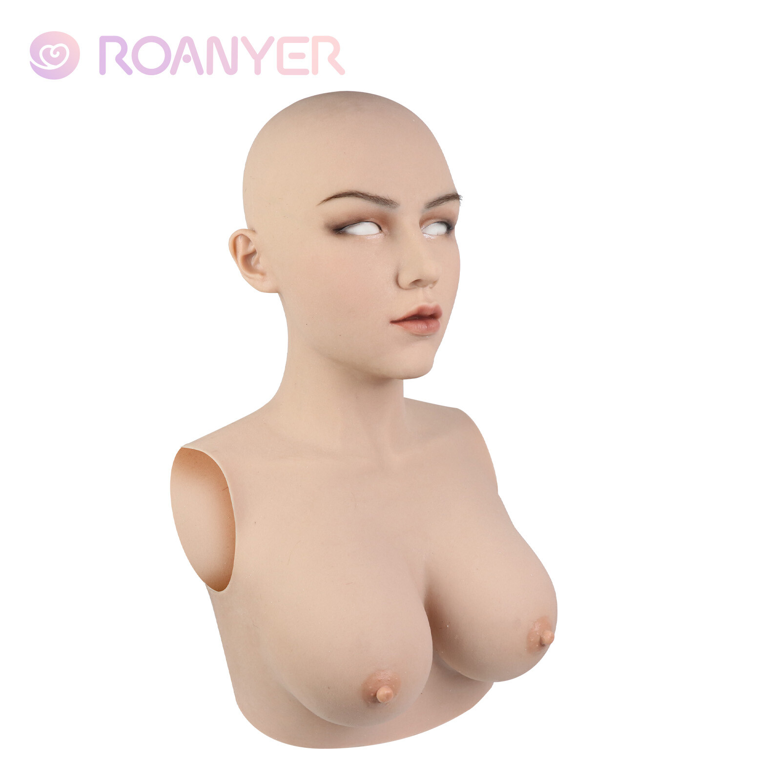 Roanyer Silicone May Mask with Breast Form Female Fake Face Crossdresser