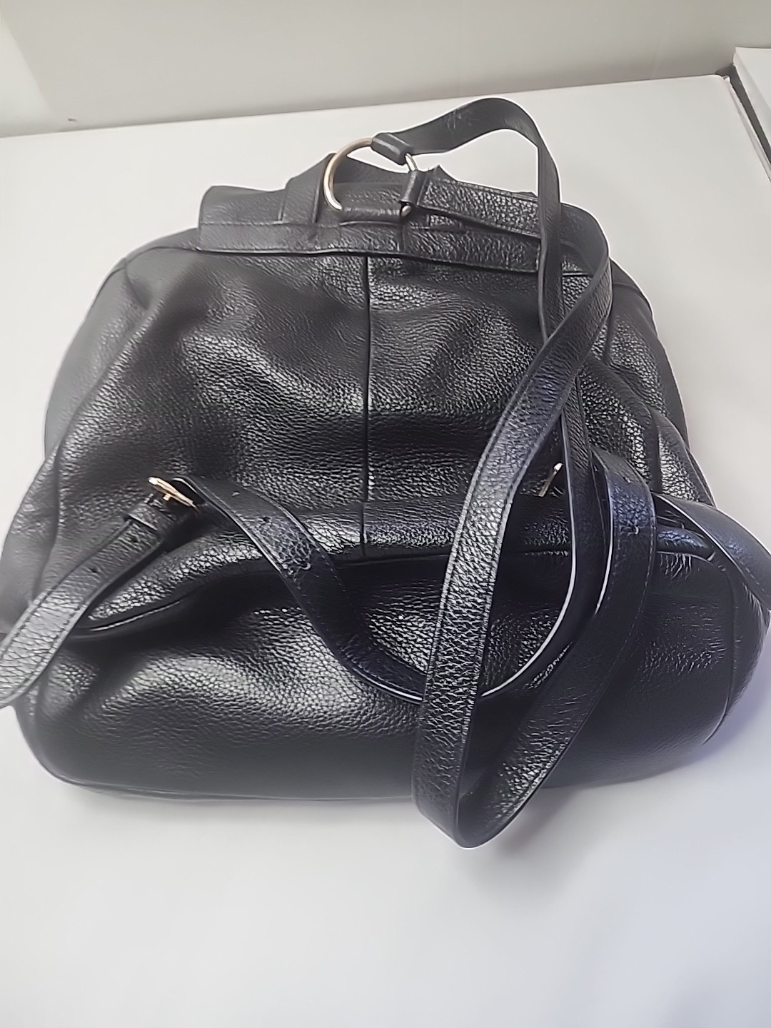 Coach Billie Black Pebbled Leather Turn Lock Drawstring Backpack F37410