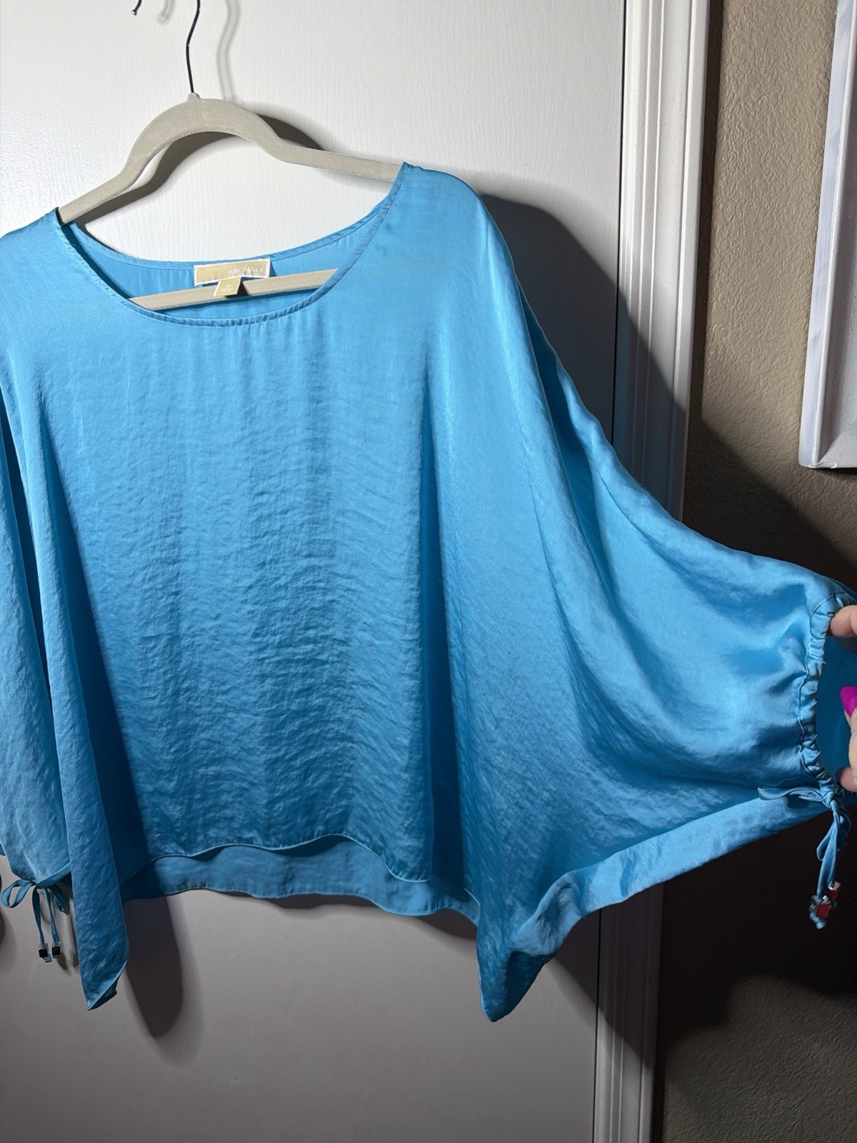 Michael Michael Kors Turquoise Batwing Dolman Sleeve Blouse Size M