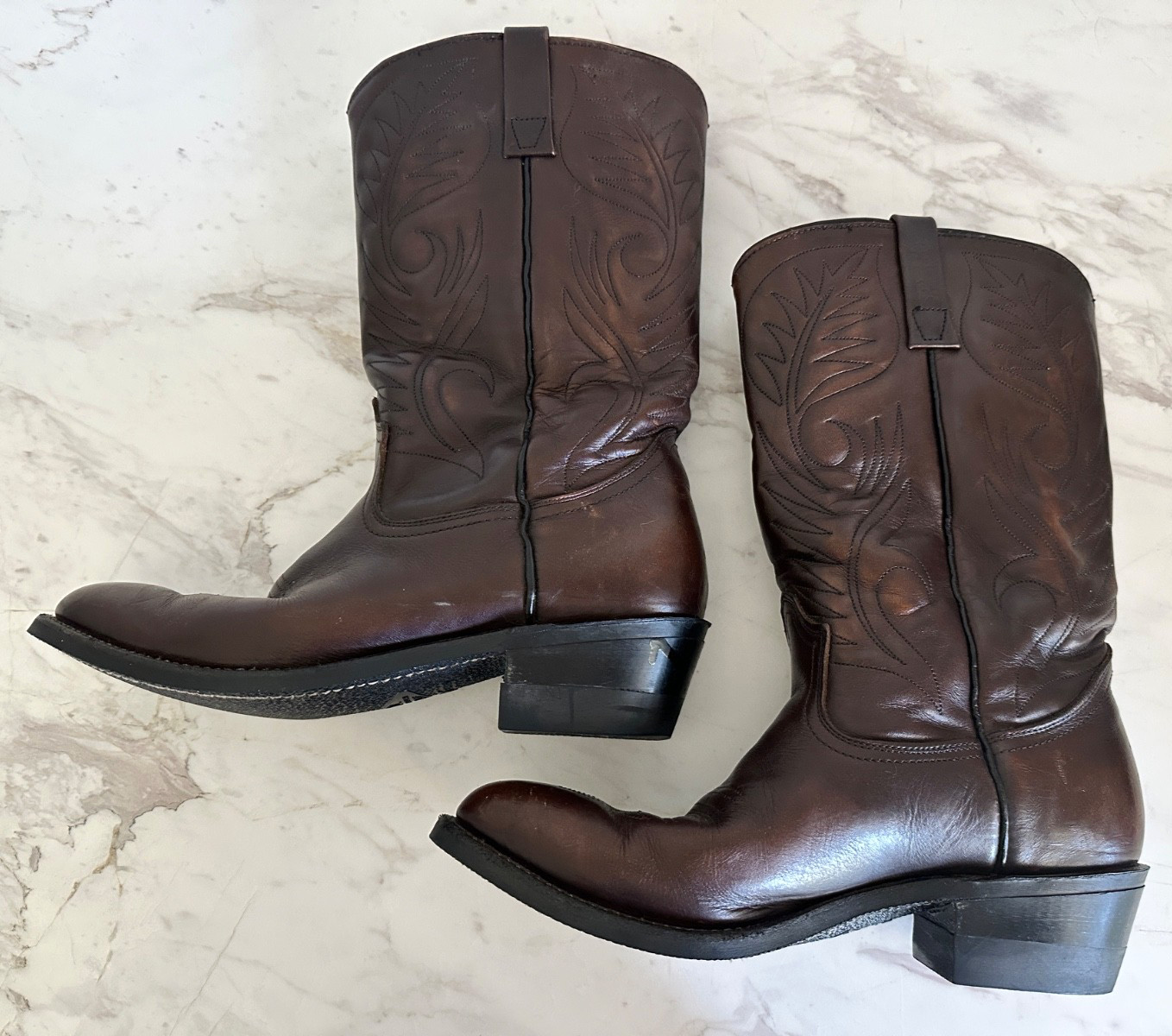 Red Wing Pecos Boots Men’s Size 10 D Brown Leather Western Pull On 9801 Cowboy