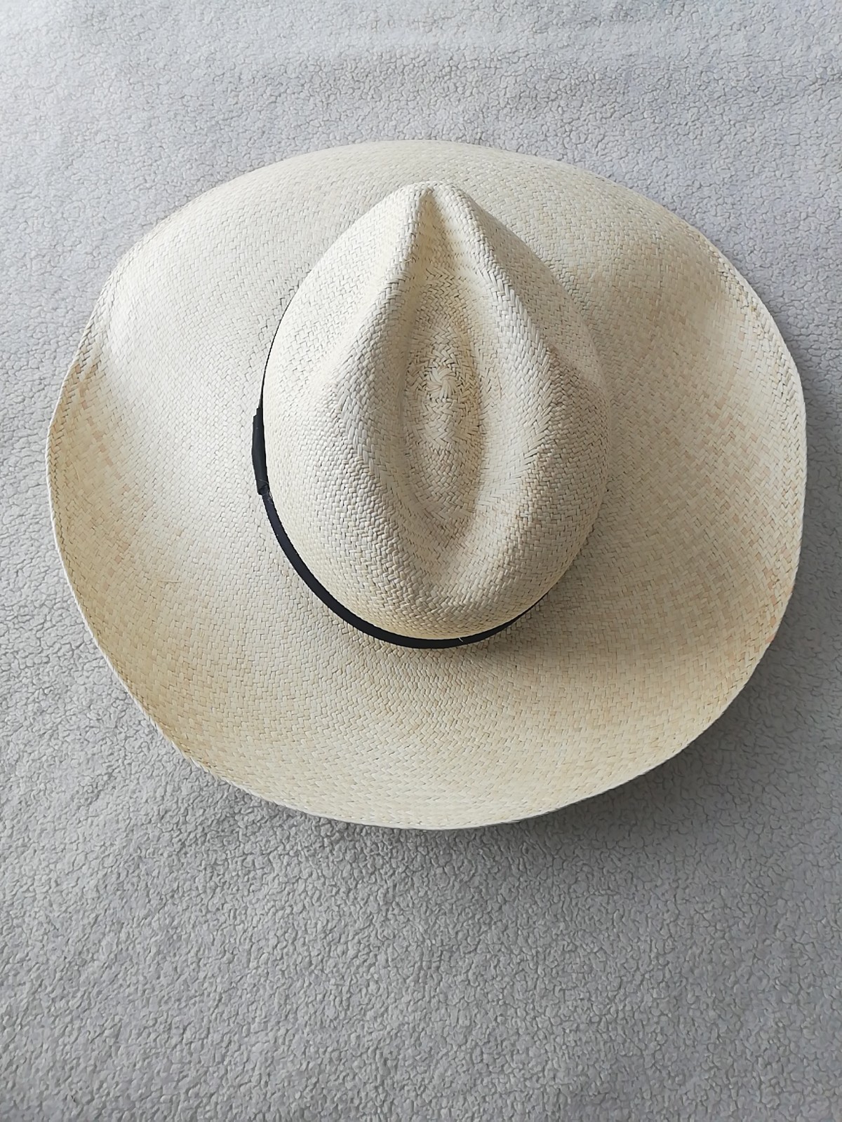 GENUINE ECUADOR HAT “PANAMA HAT” 100% TOQUILLA STRAW LARGE 60Cm CLASSIC BEIGE