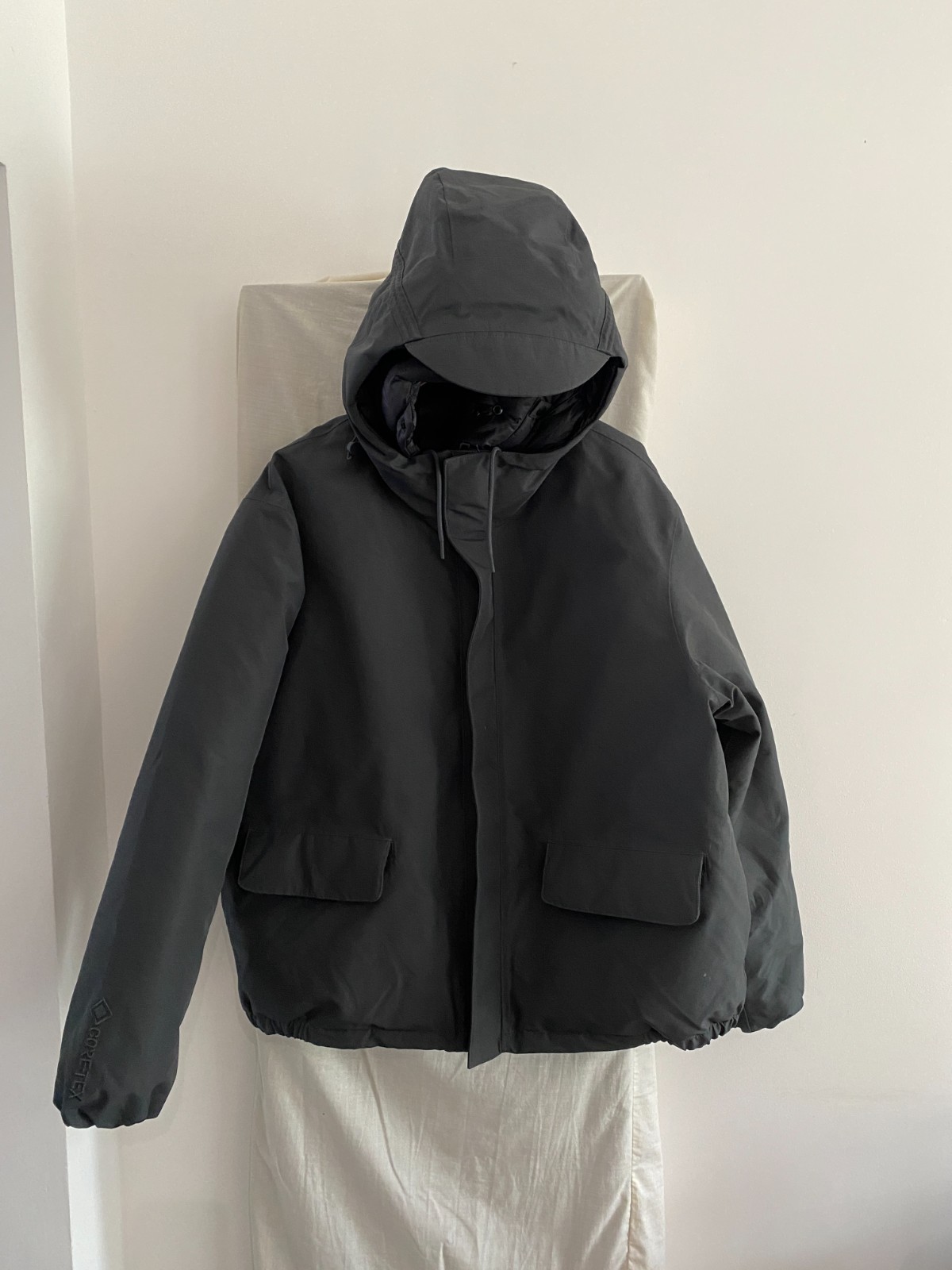 NIKE THERMA-FIT TECH Grey Gore-Tex Hooded Padded Coat Size 2XL