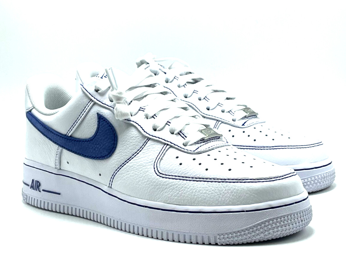 *NEW* MEN Nike Air Force 1 ’07 LV8 White / Deep Royal Blue (HQ2037 100) 👍